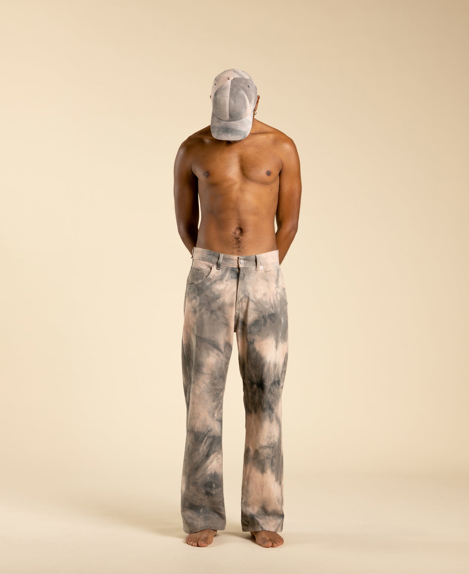 Misdyed denim baseball cap