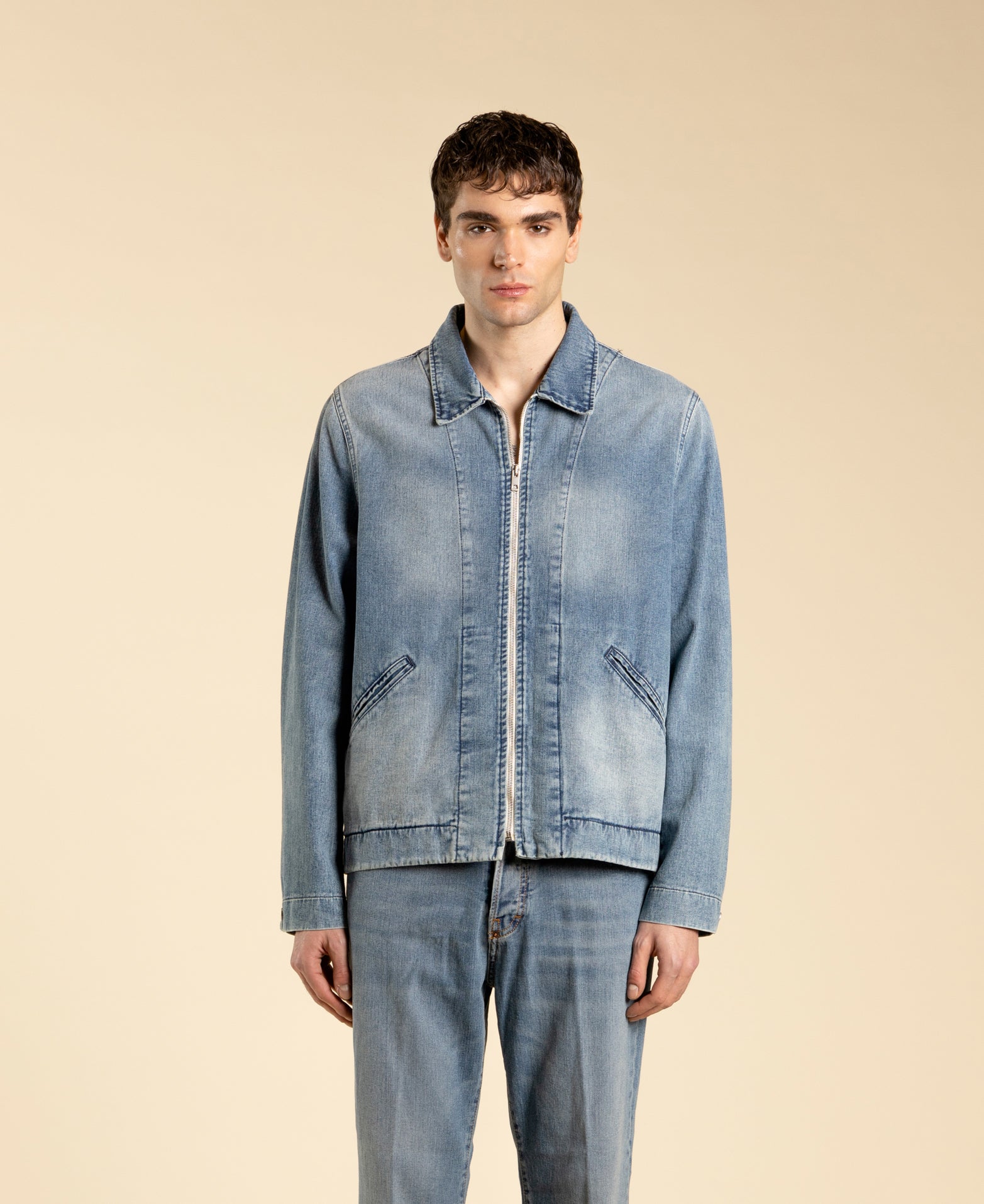 Faded denim jacket