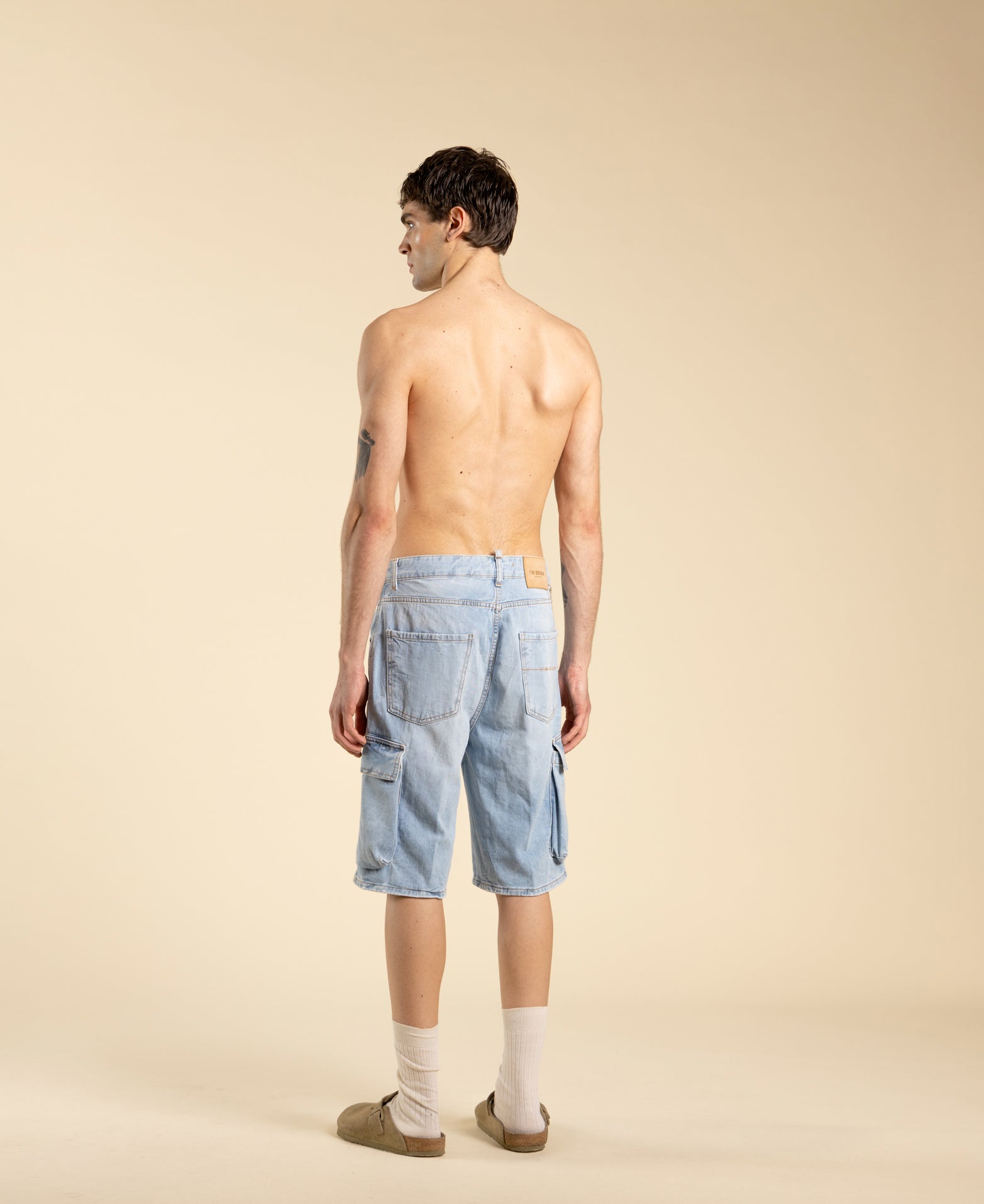 Light washed cargo Bermuda shorts
