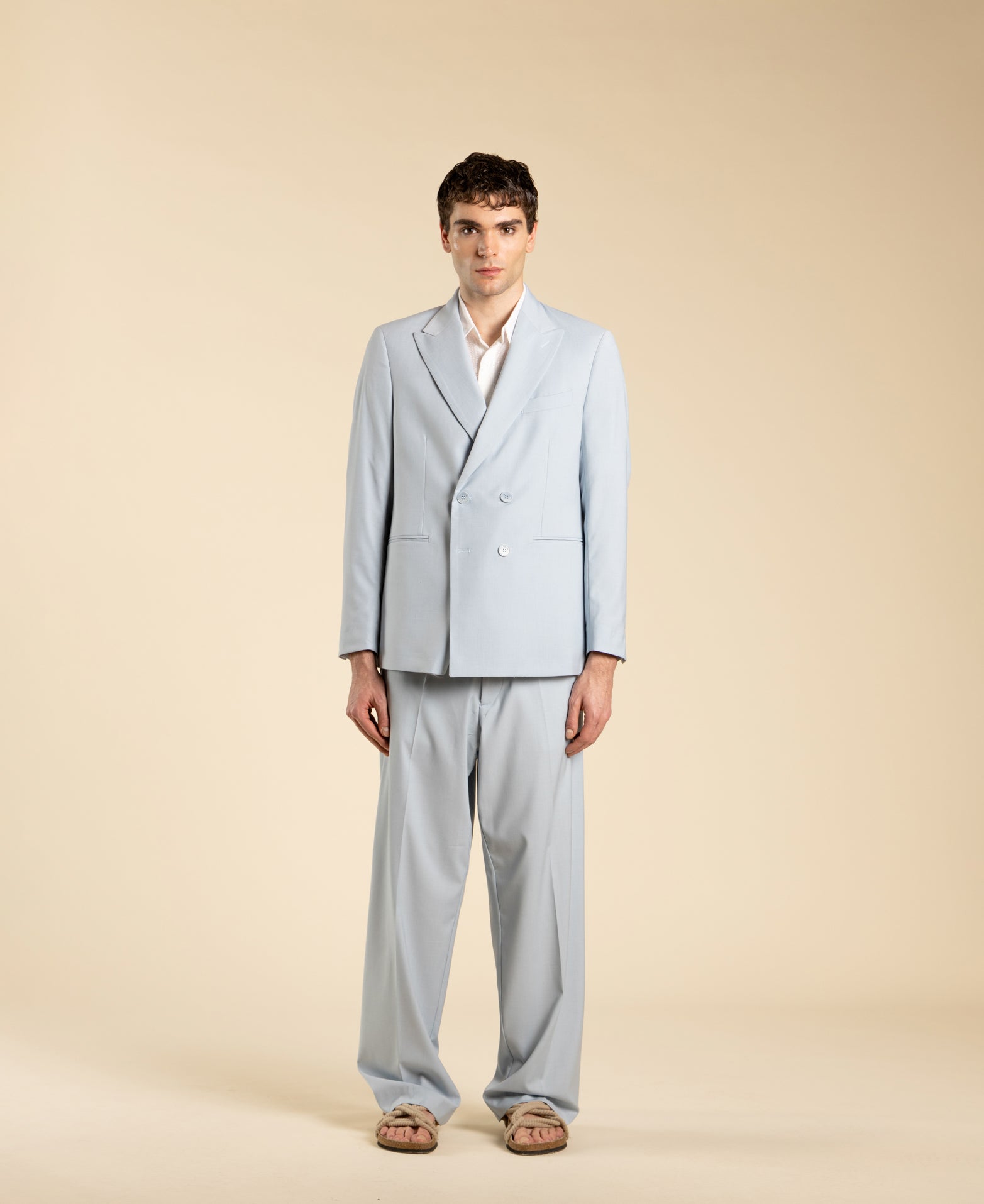 Double-breasted jacket - Powder