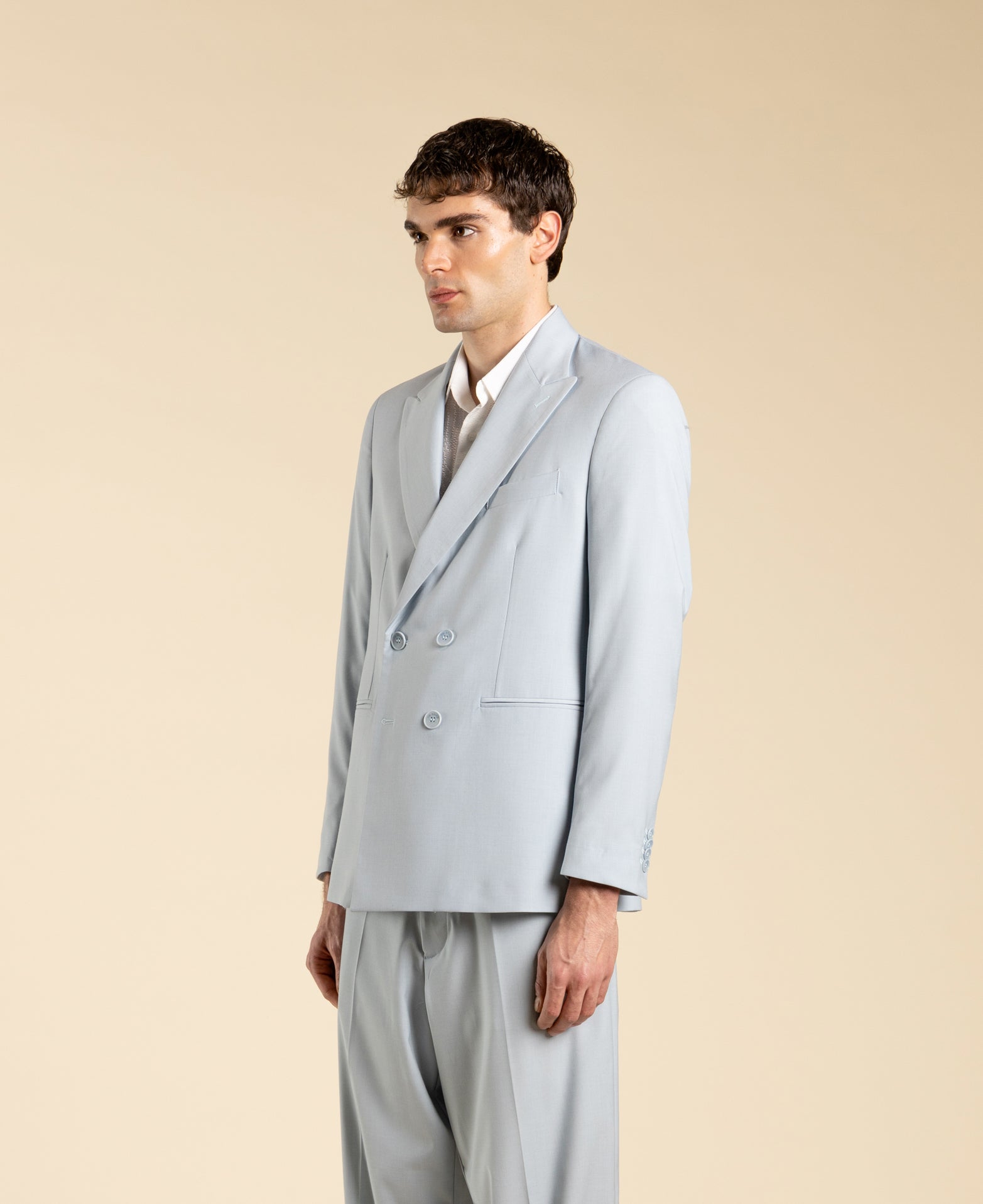 Double-breasted jacket - Powder