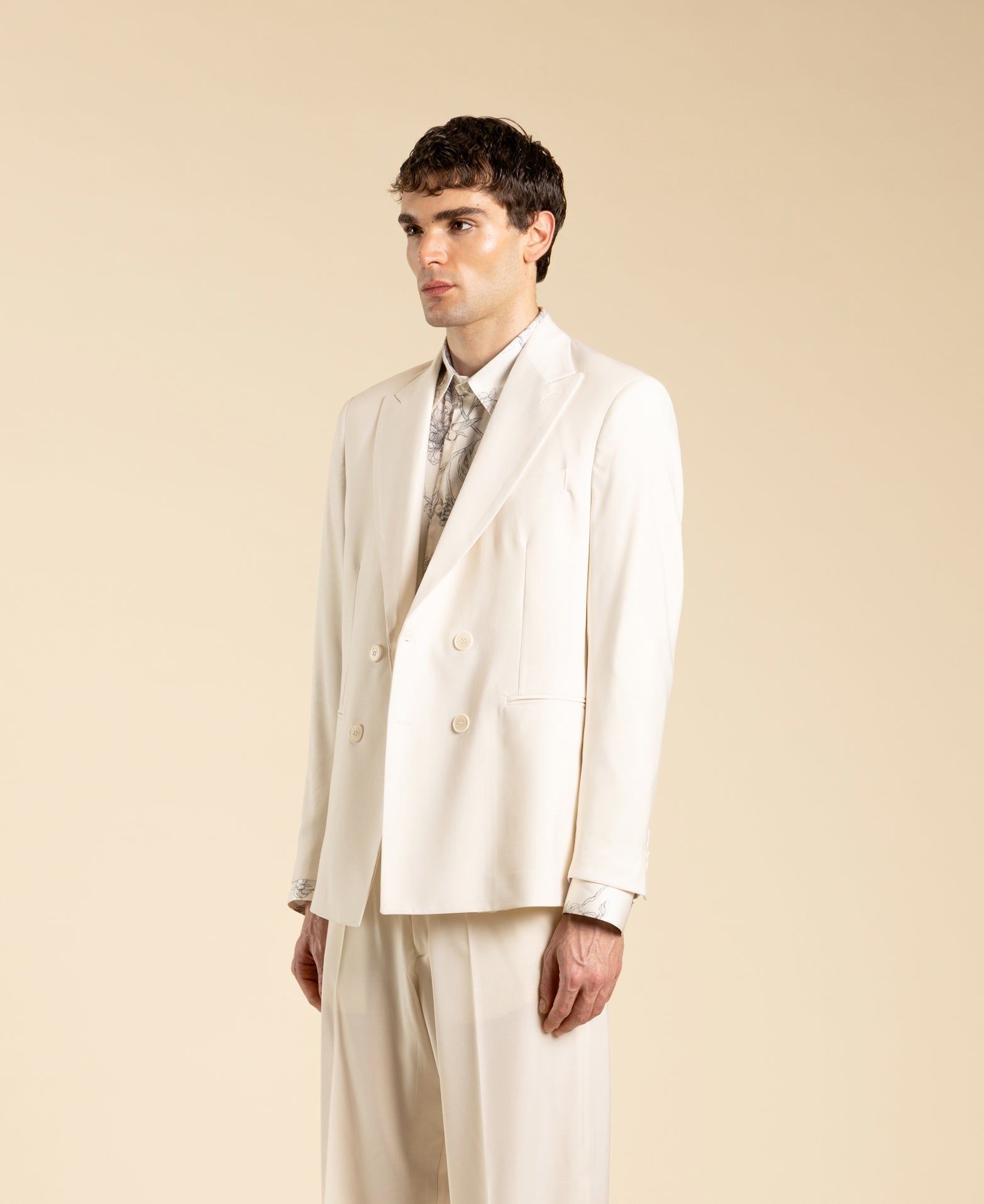 Double-breasted jacket - Cream