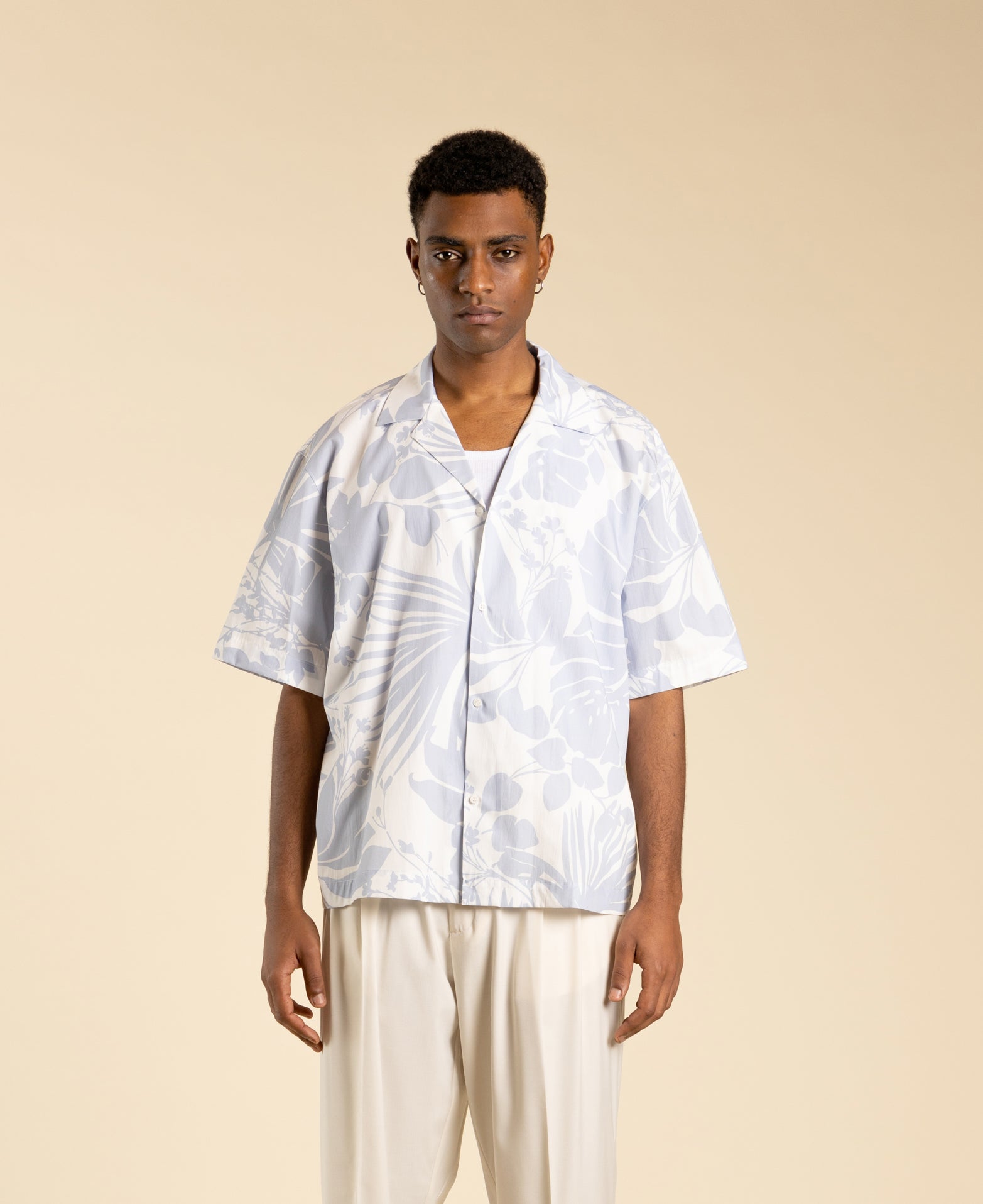 Floral print cotton shirt