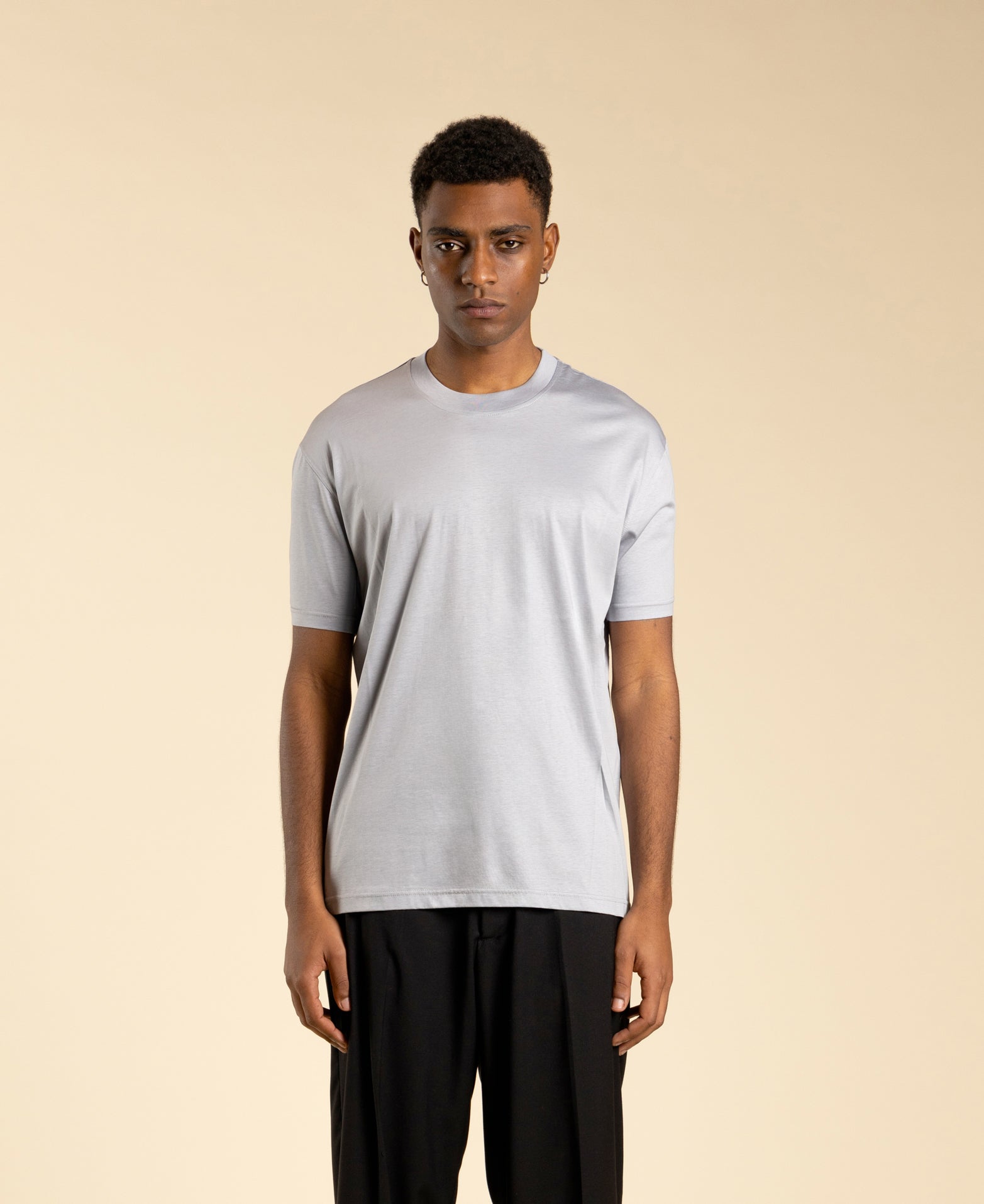 Mercerized Modal Cotton T-Shirt - Powder