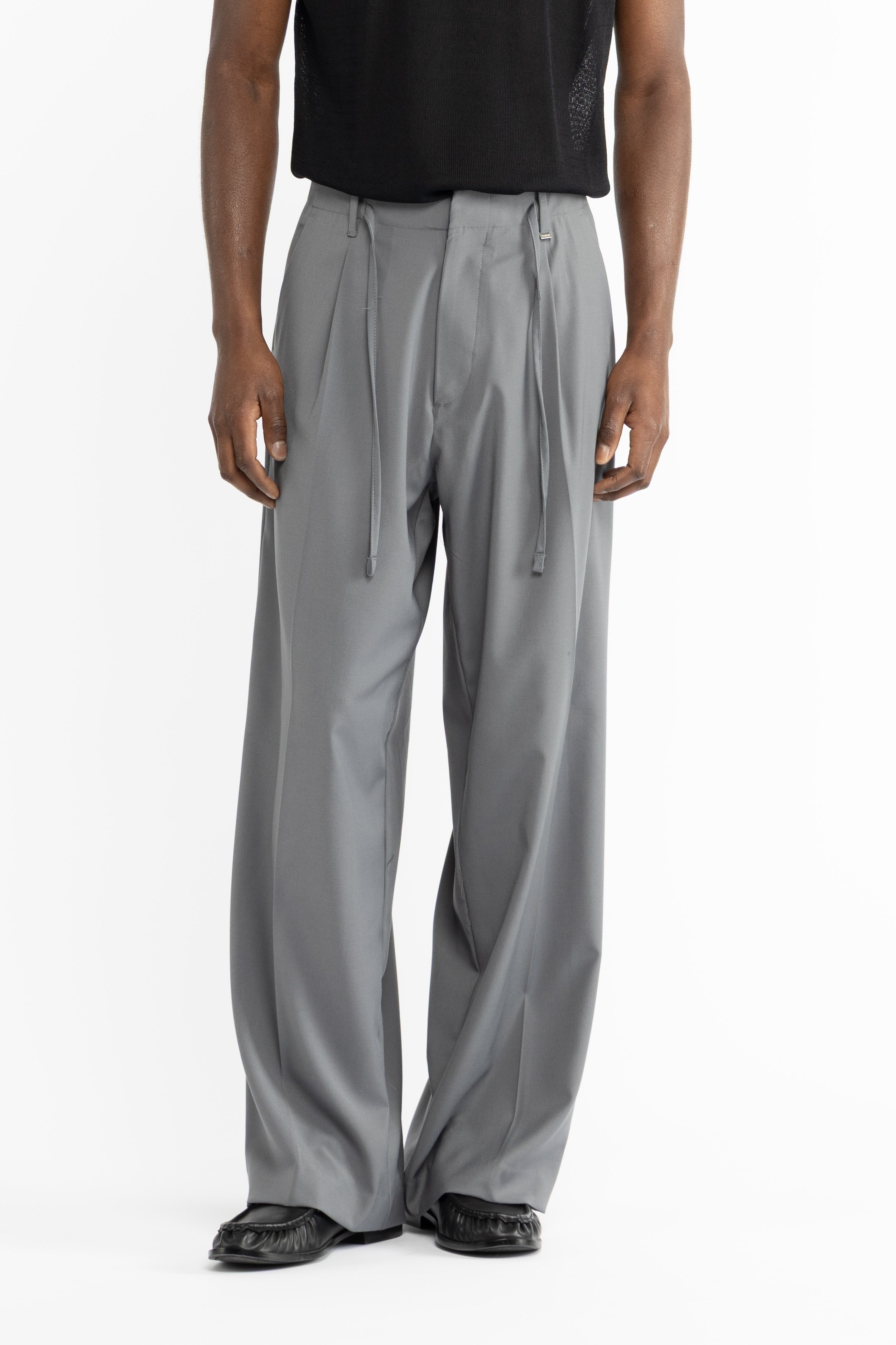 Pantalone con coulisse fondo molto ampio - Grigio