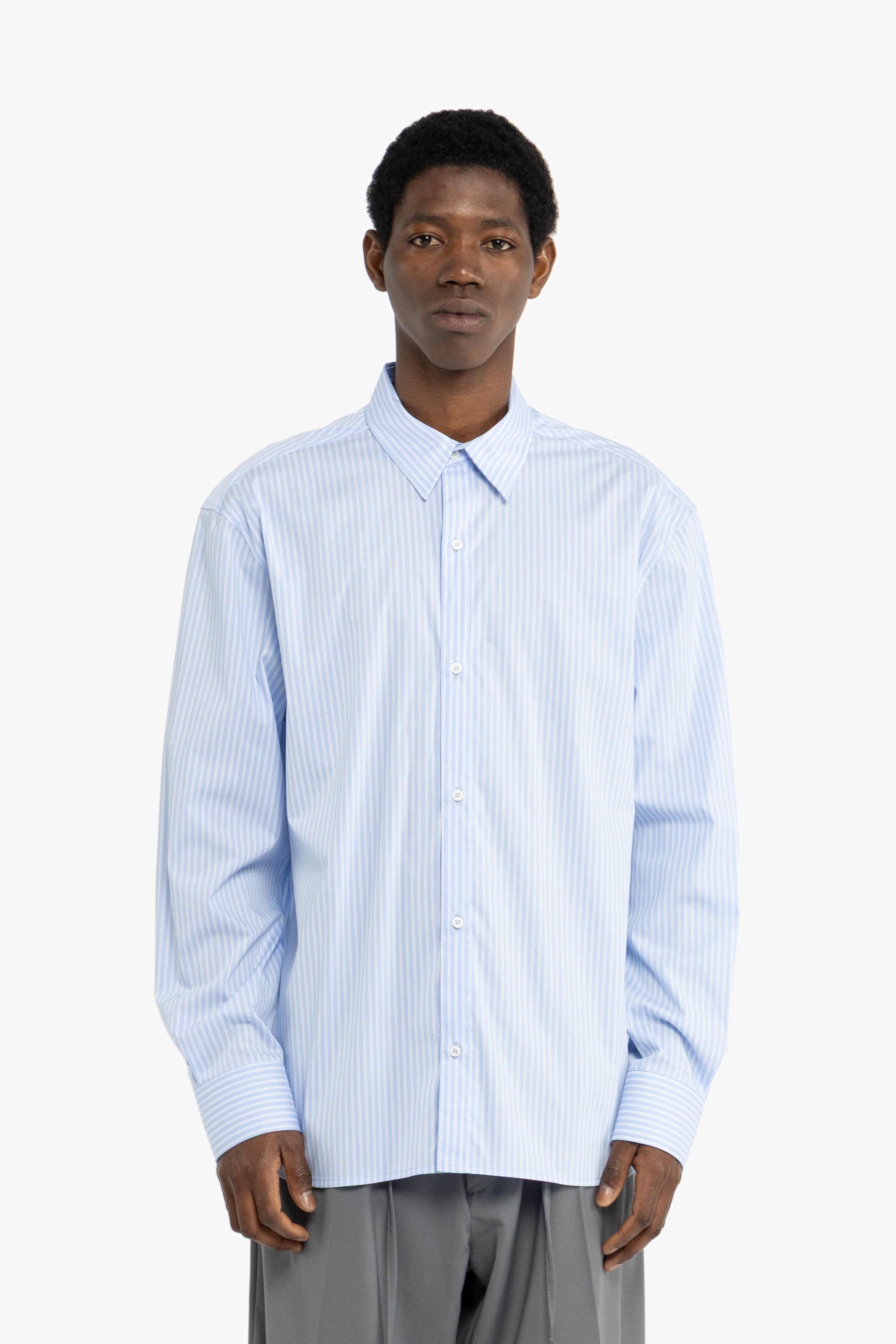 Camicia oversize in cotone a righe