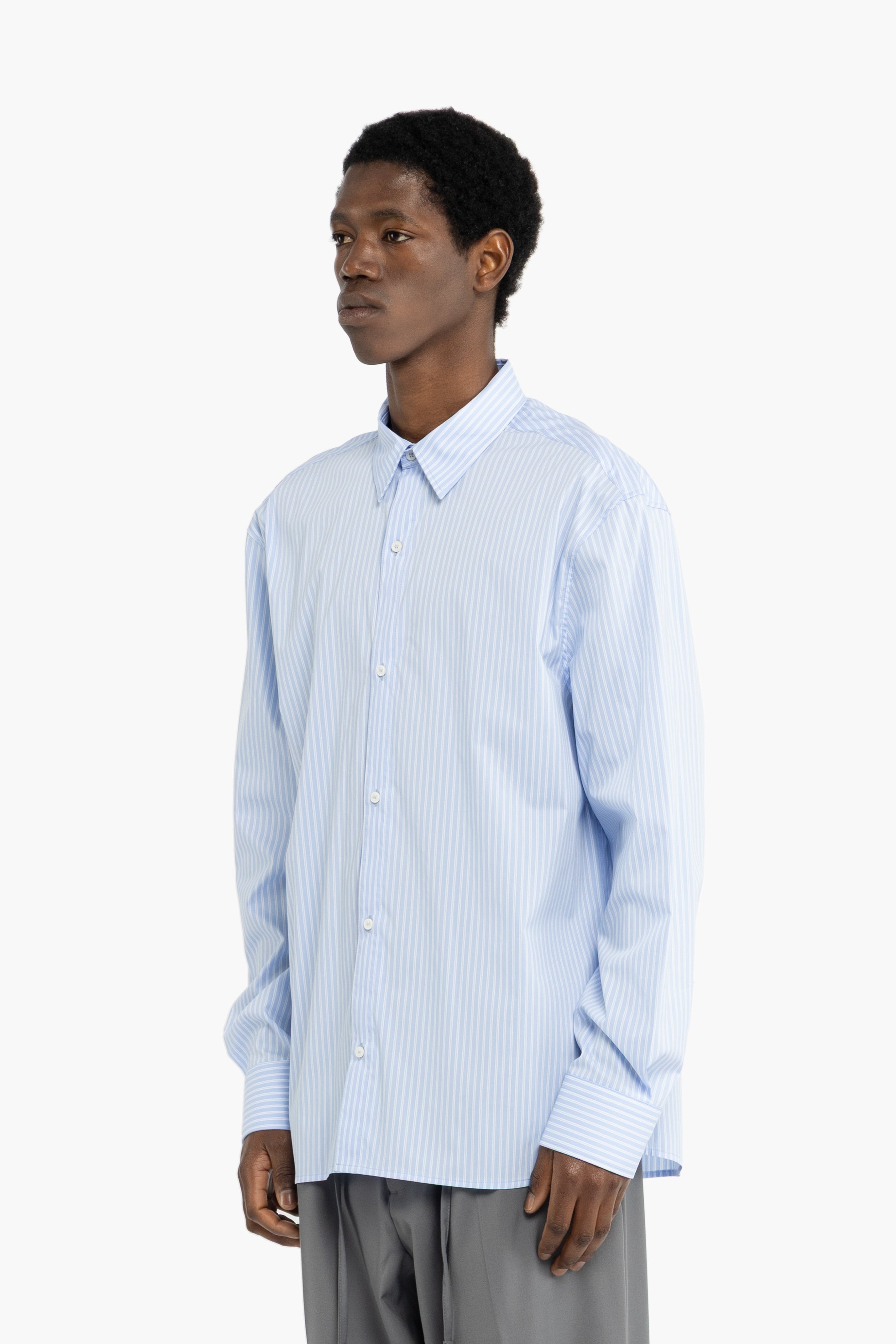 Camicia oversize in cotone a righe
