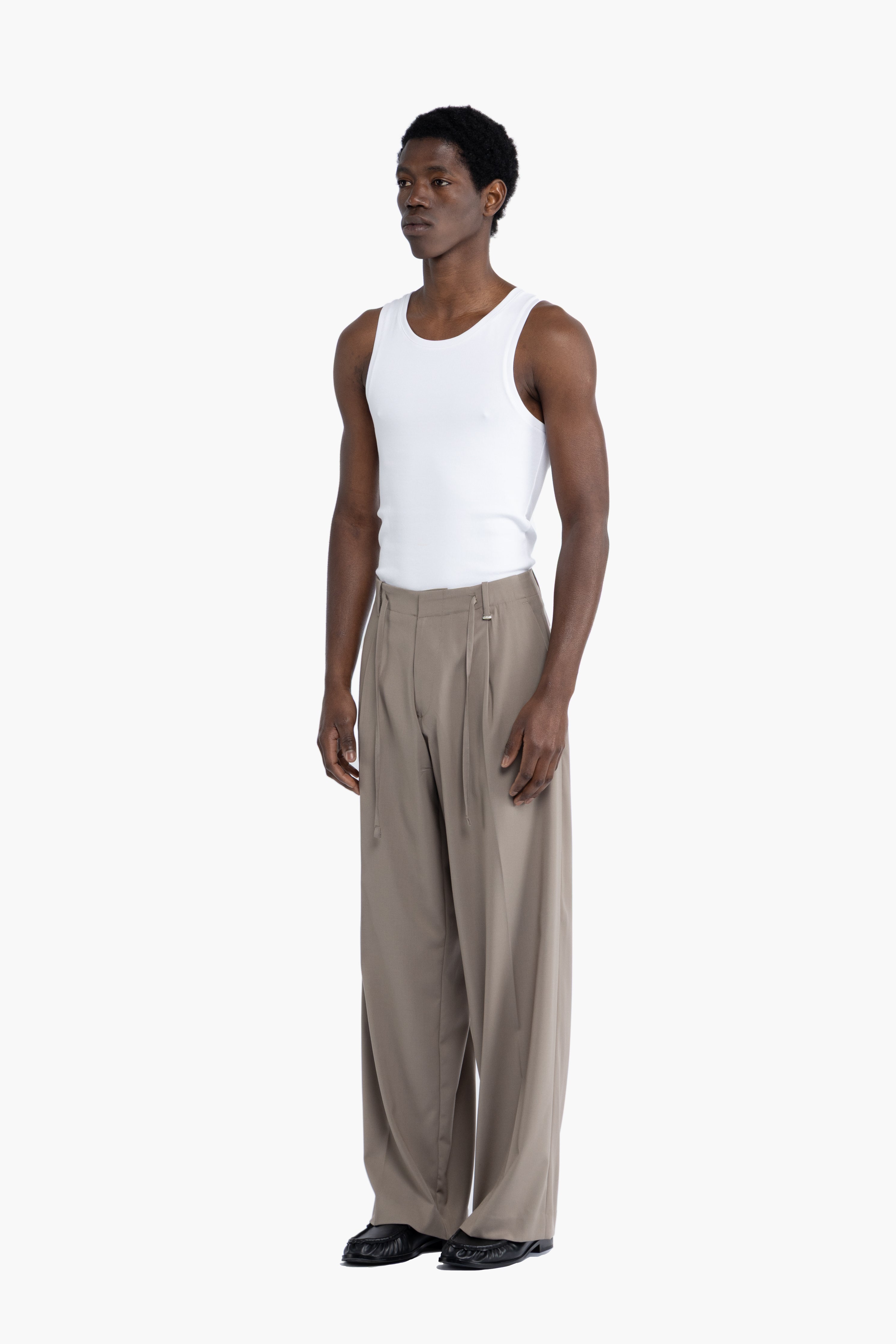 Pantalone con coulisse fondo molto ampio - Taupe