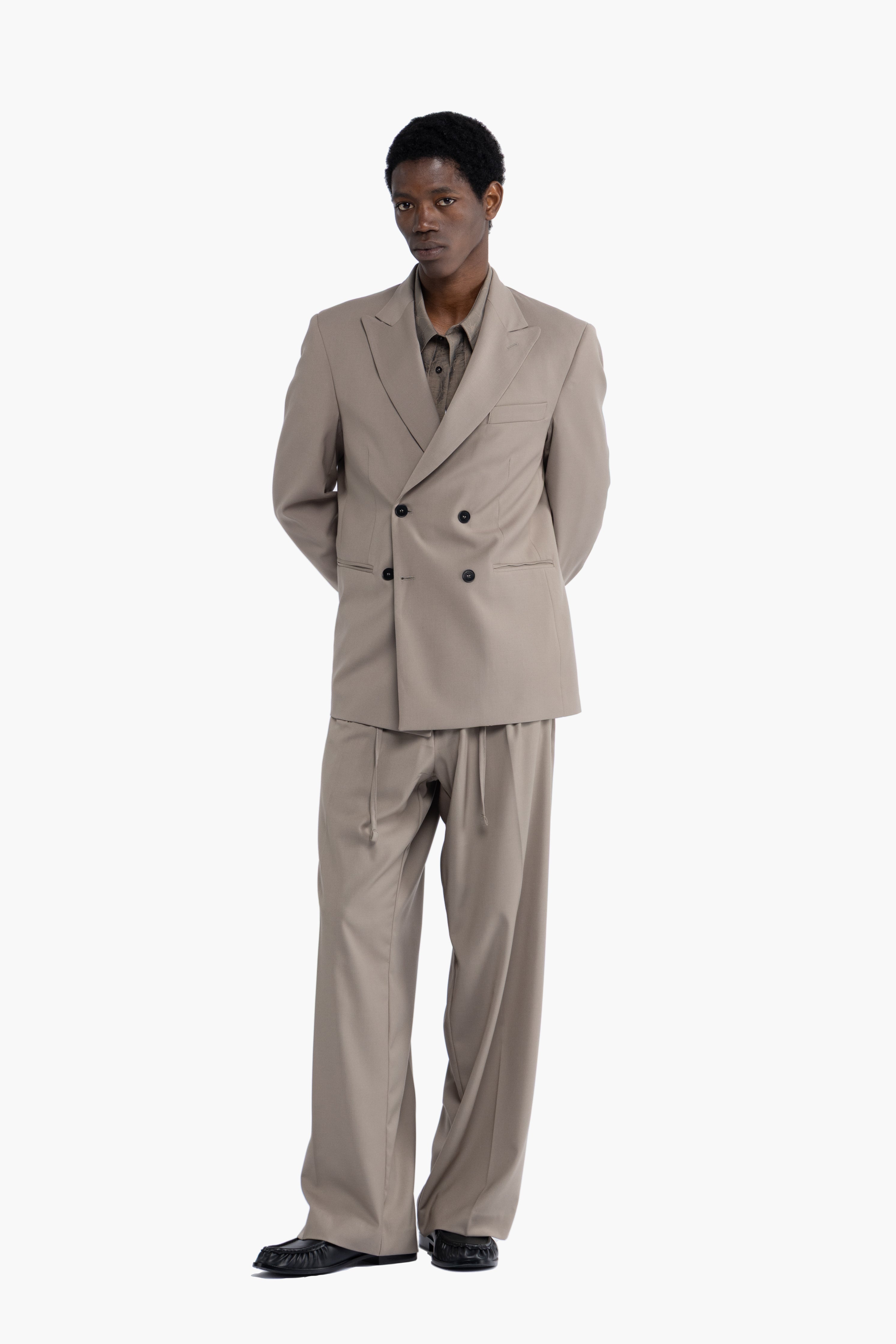 Pantalone con coulisse fondo molto ampio - Taupe