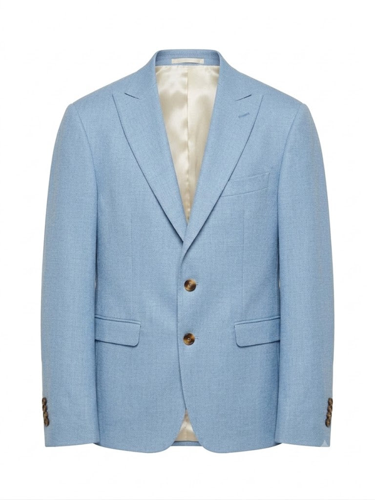 Single-breasted jacket with lapel collar in viscose blend - Ice