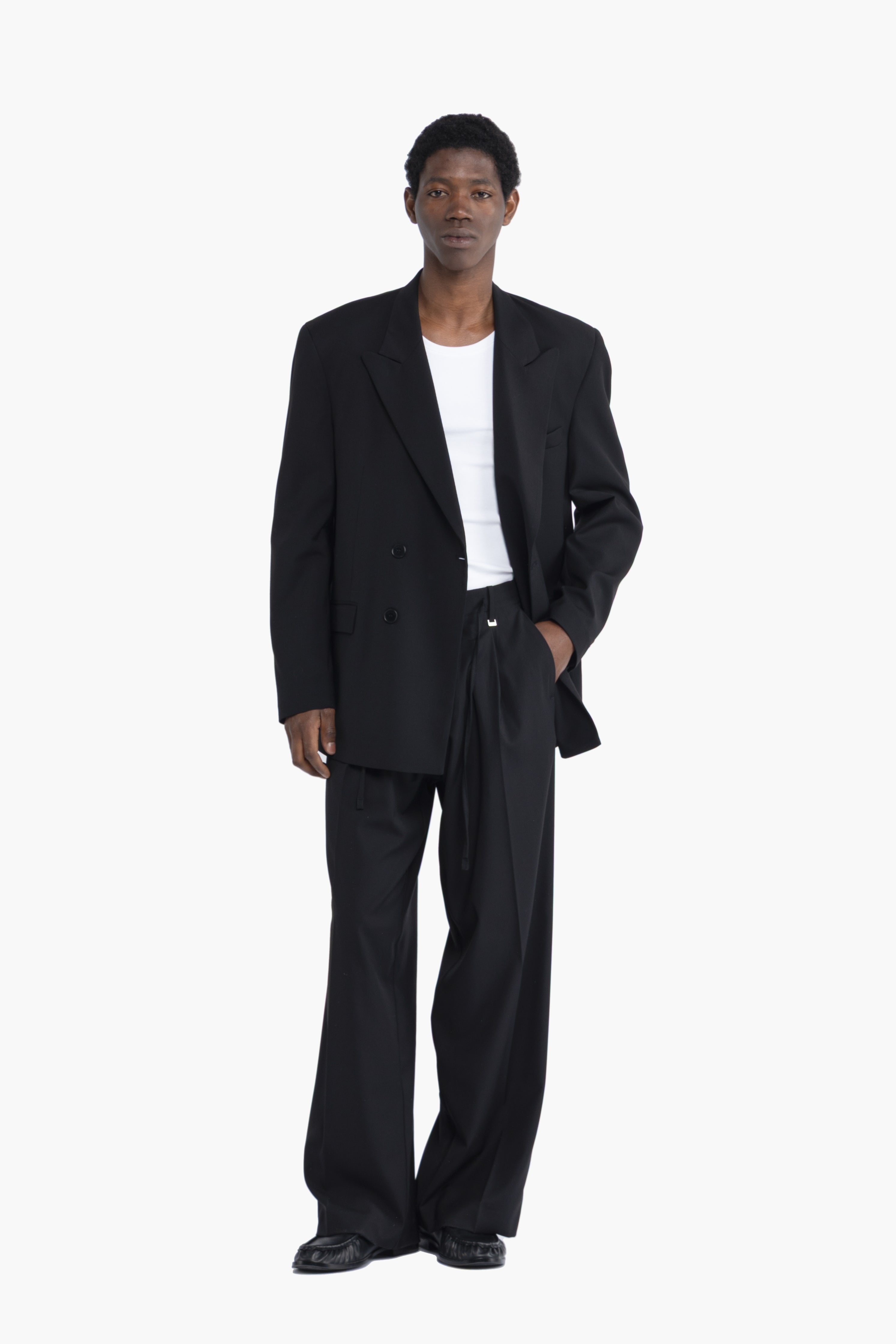 Pantalone con coulisse fondo molto ampio - Nero