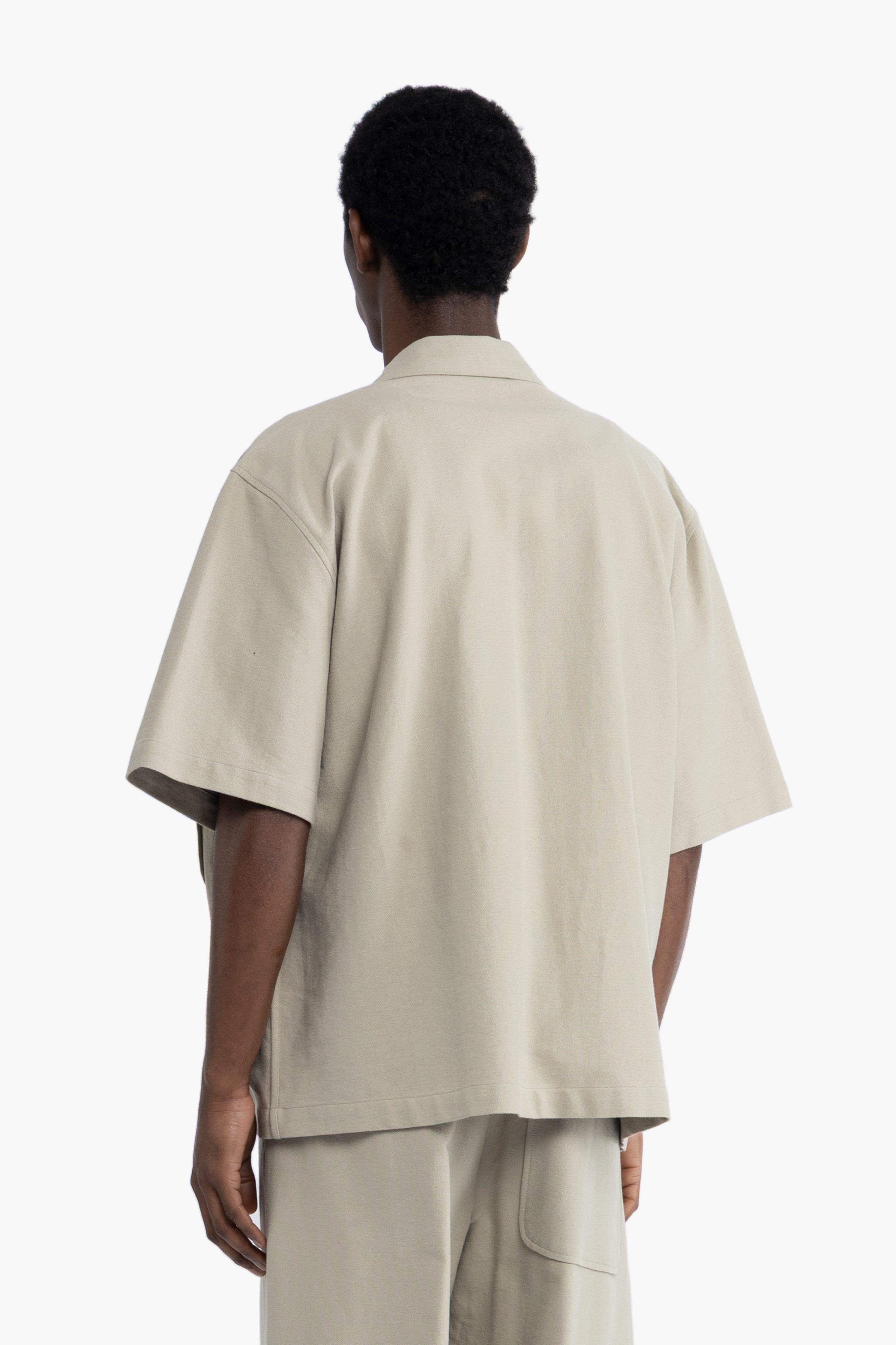 Camicia oversize in cotone lino - Verde
