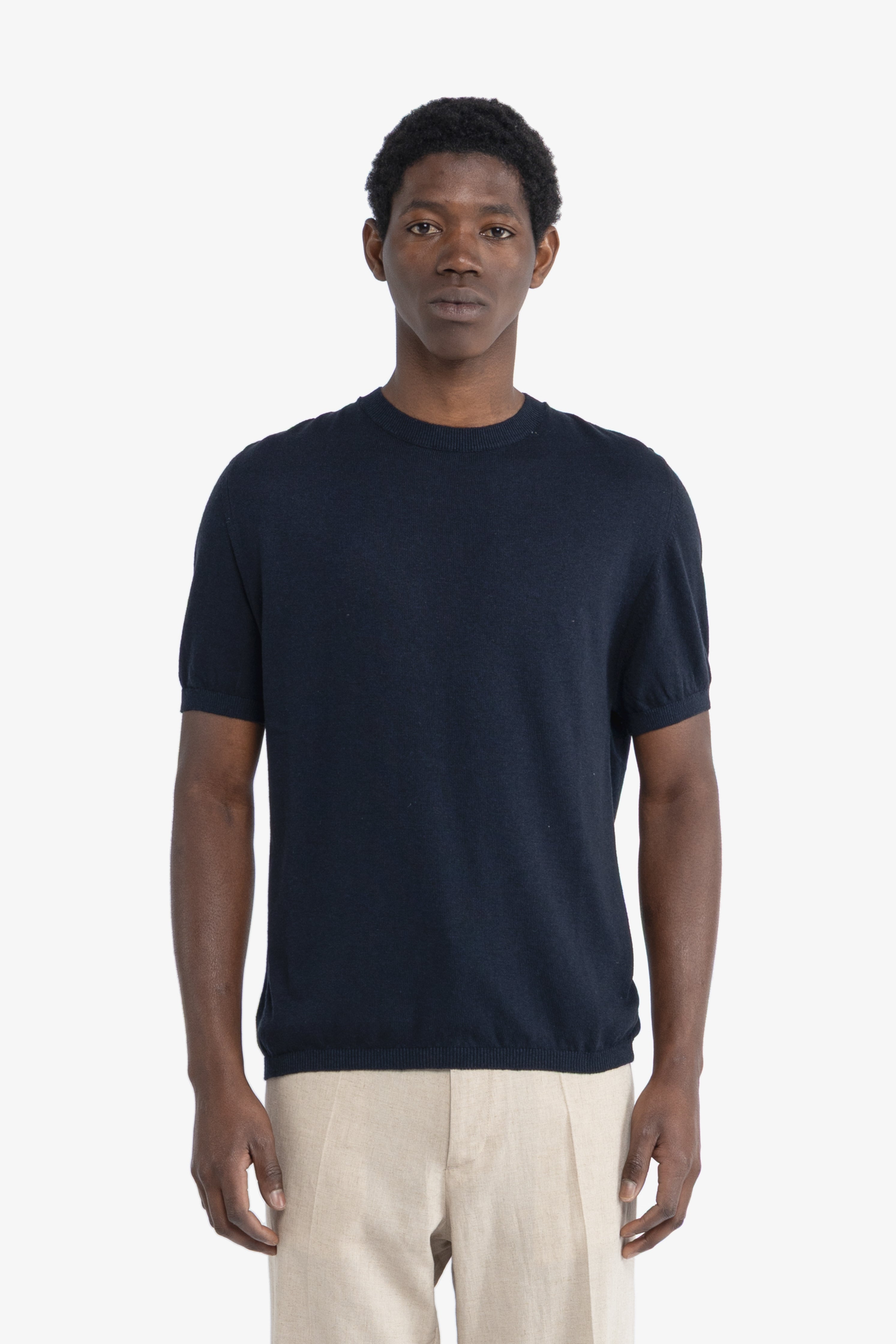 Maglia in filo di cotone - Blu