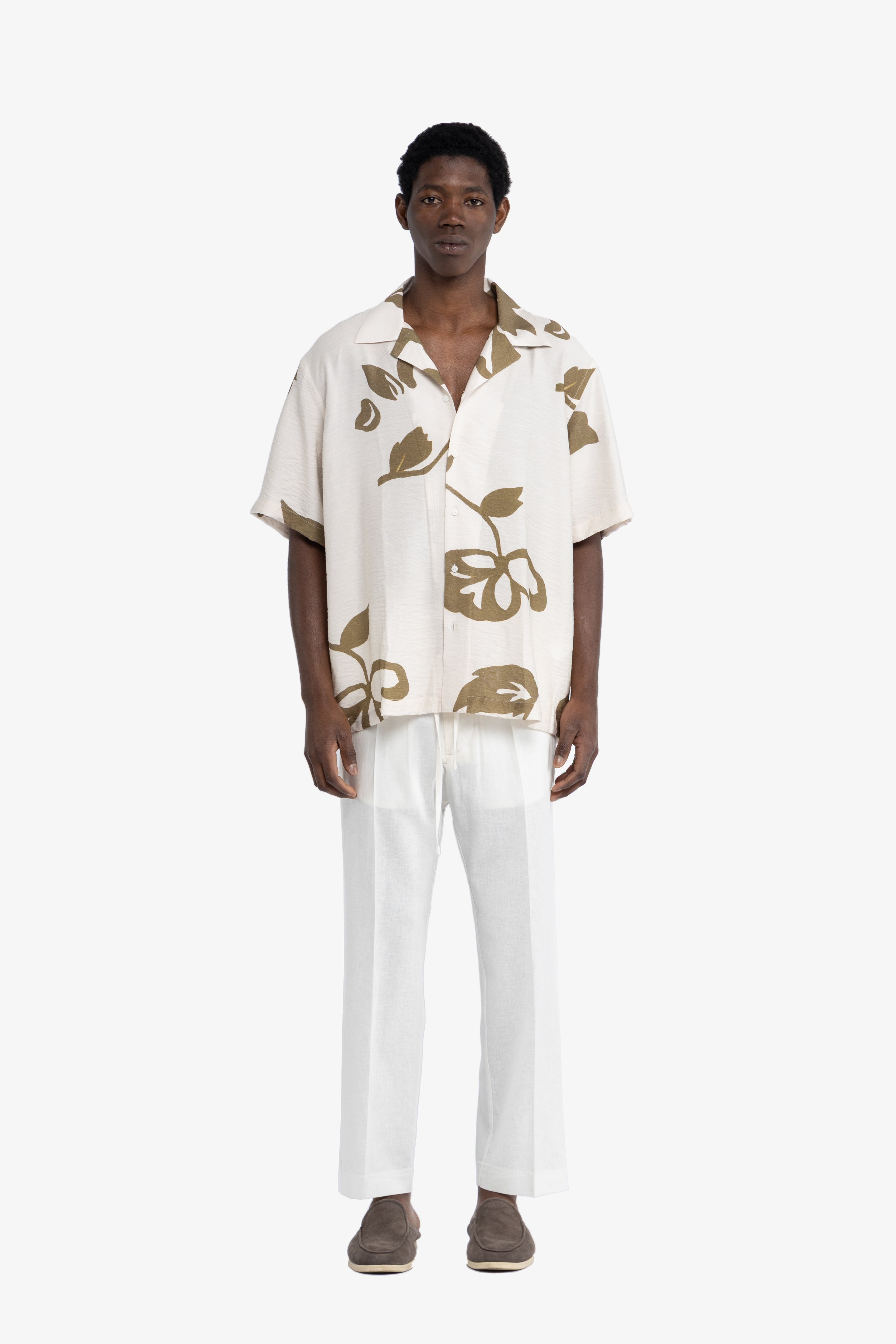 Pantalone con coulisse in lino - Bianco