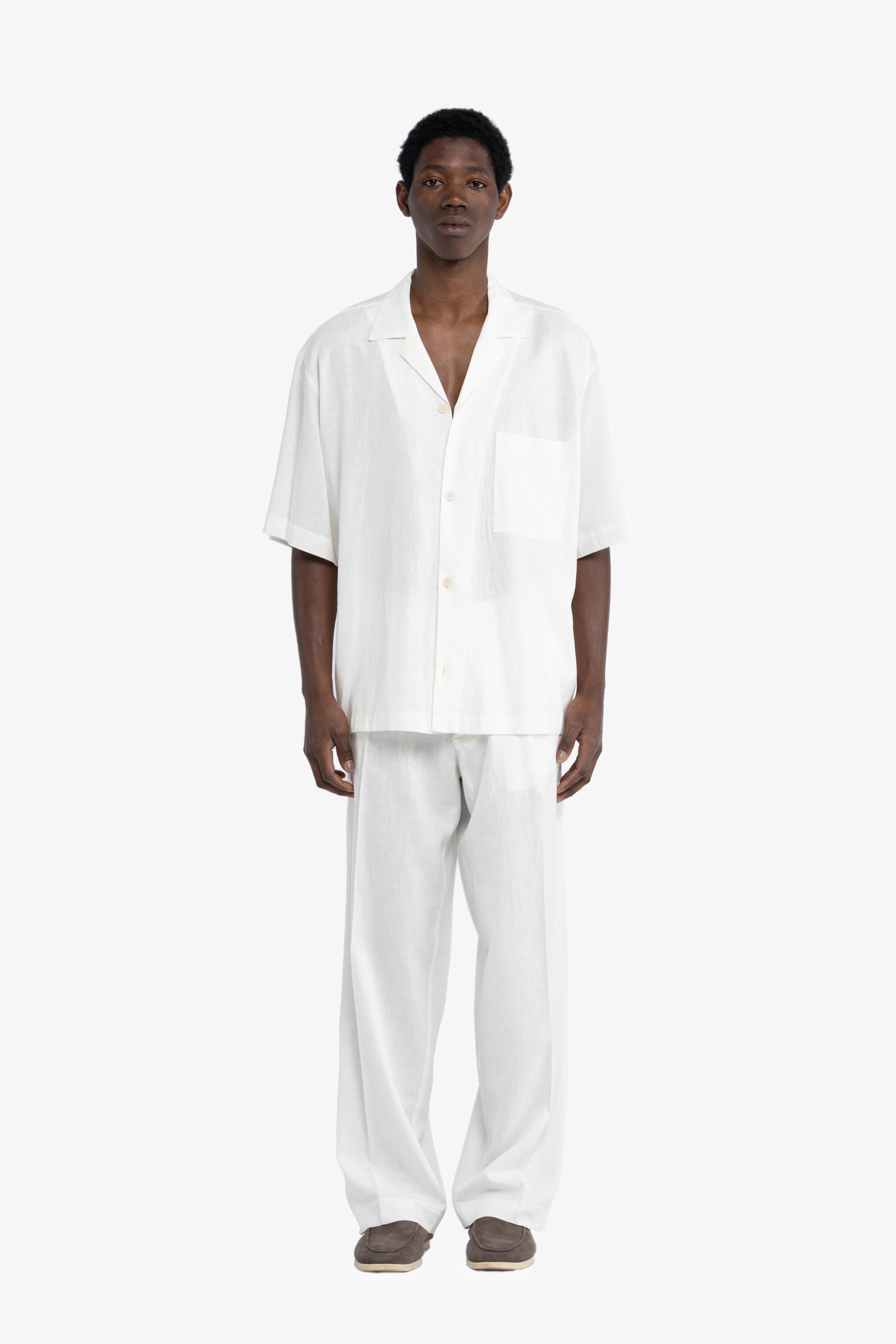 Pantalone in 100% lino - Bianco