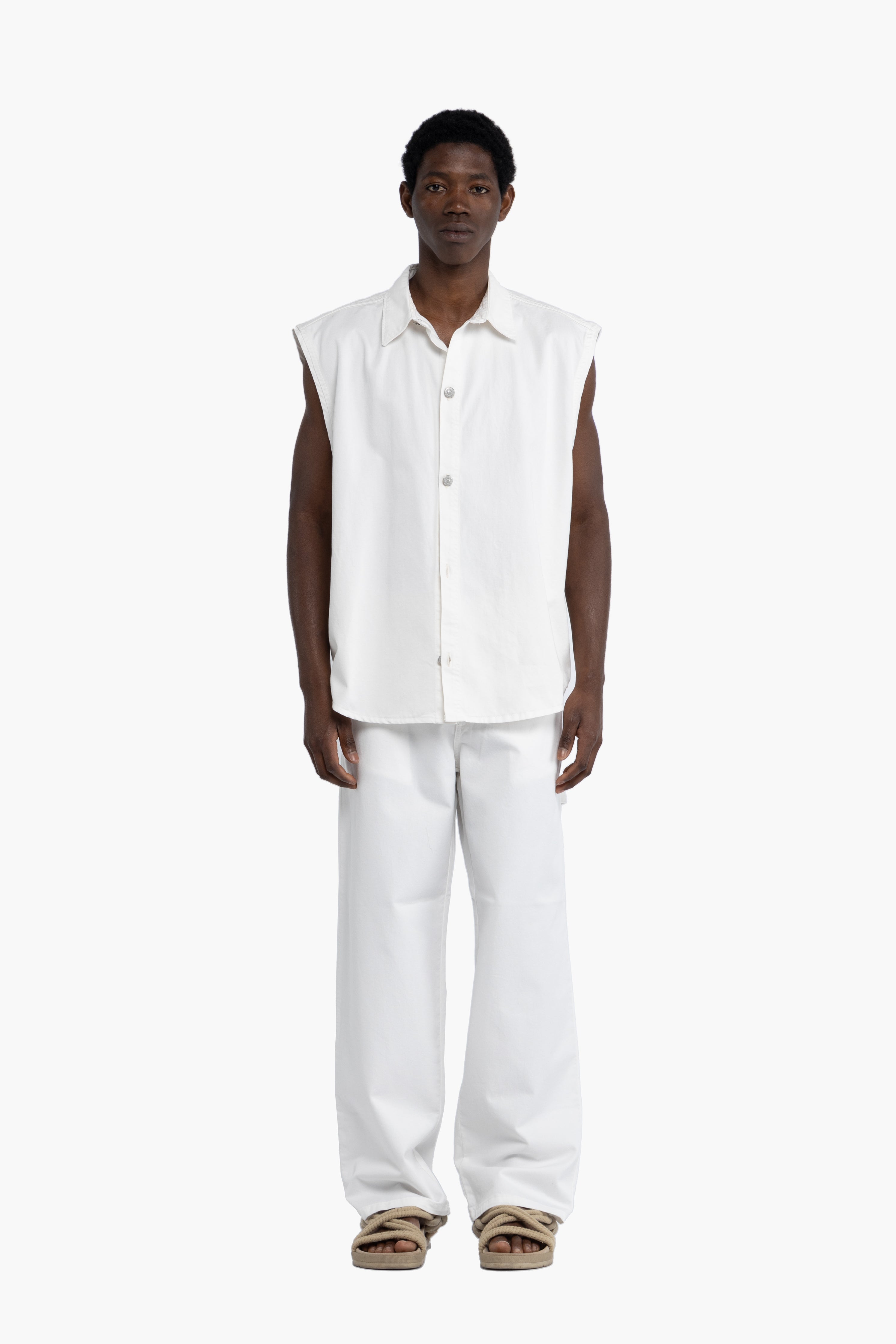 Jeans carpenter gamba ampia - Panna