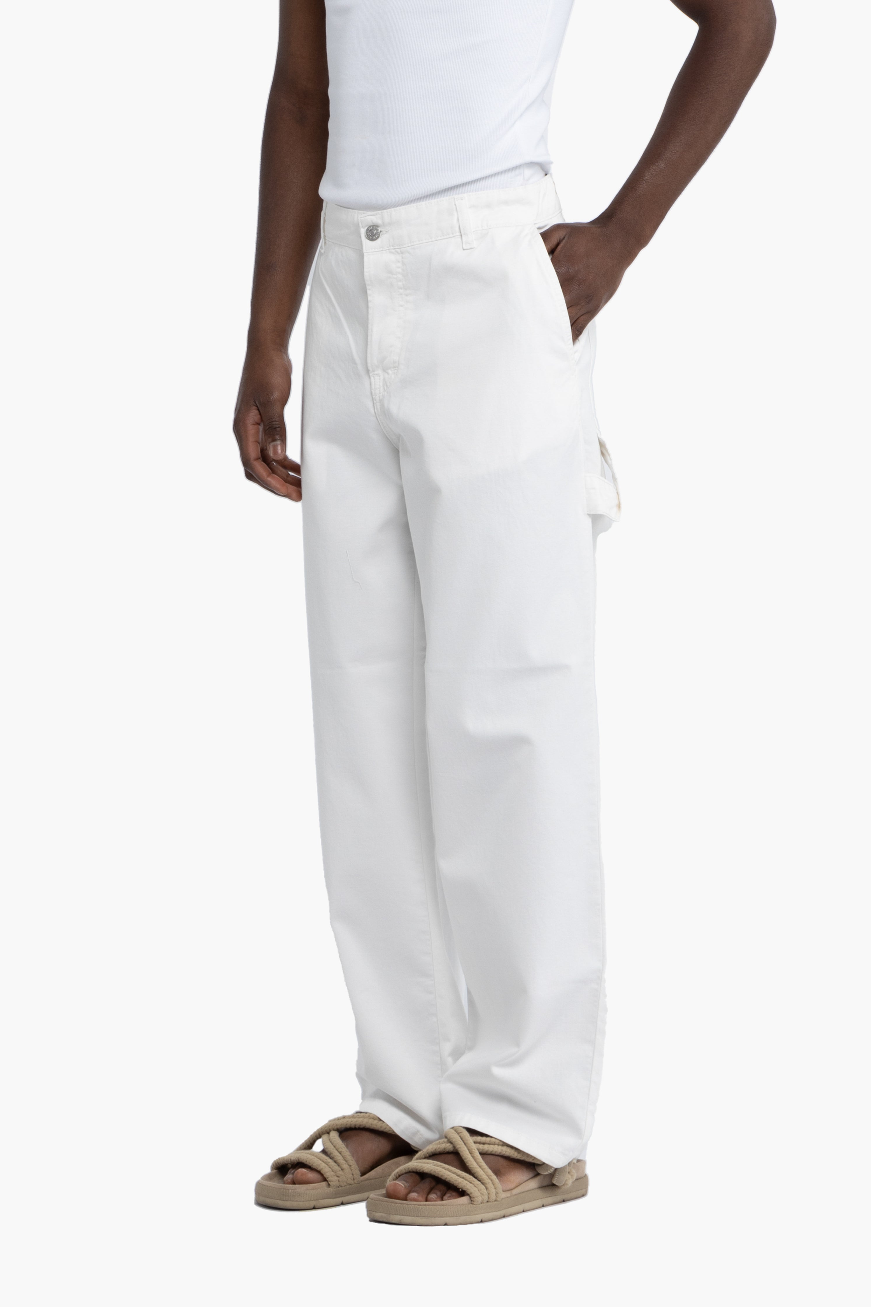 Jeans carpenter gamba ampia - Panna