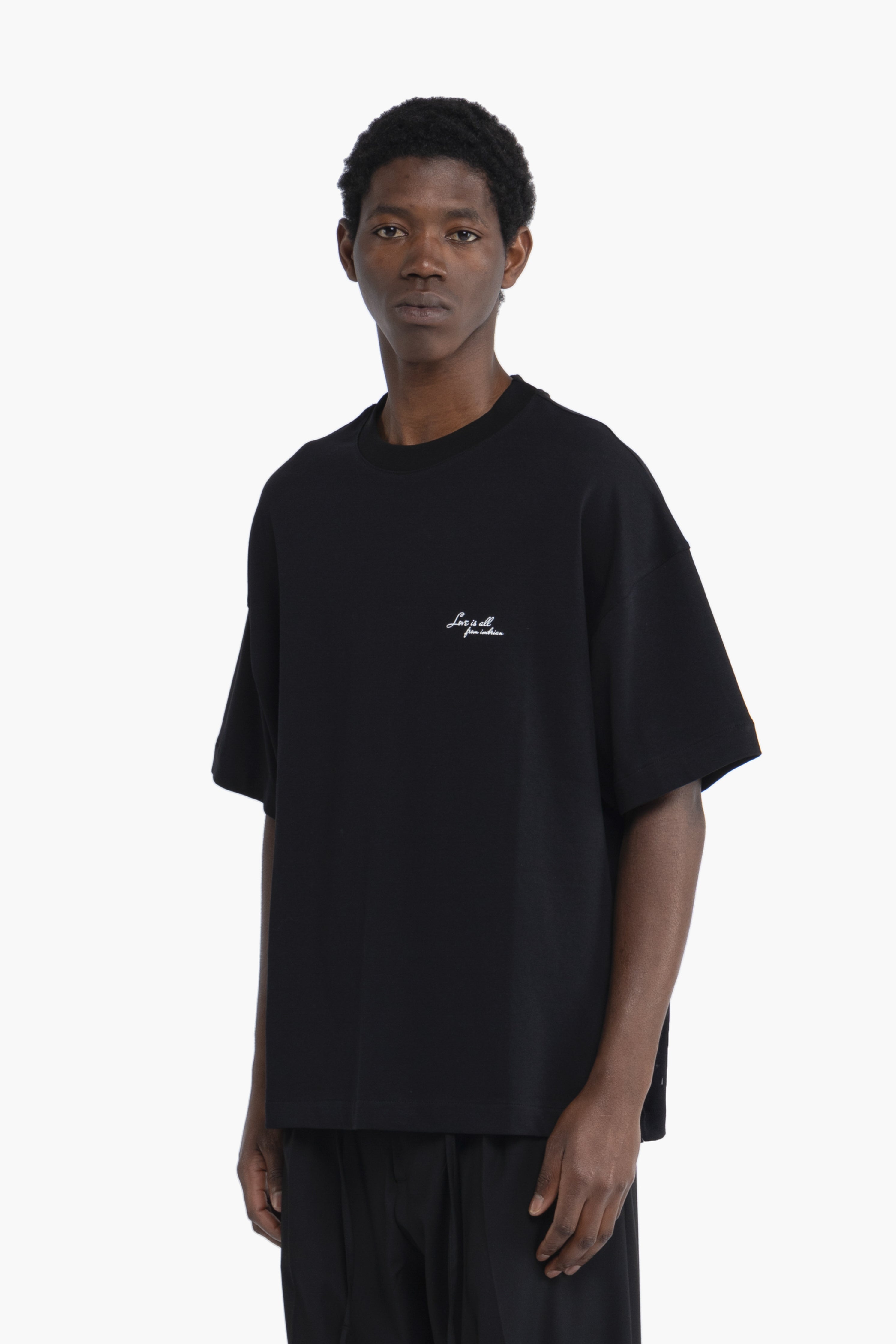 T-shirt oversize love is all - Nero