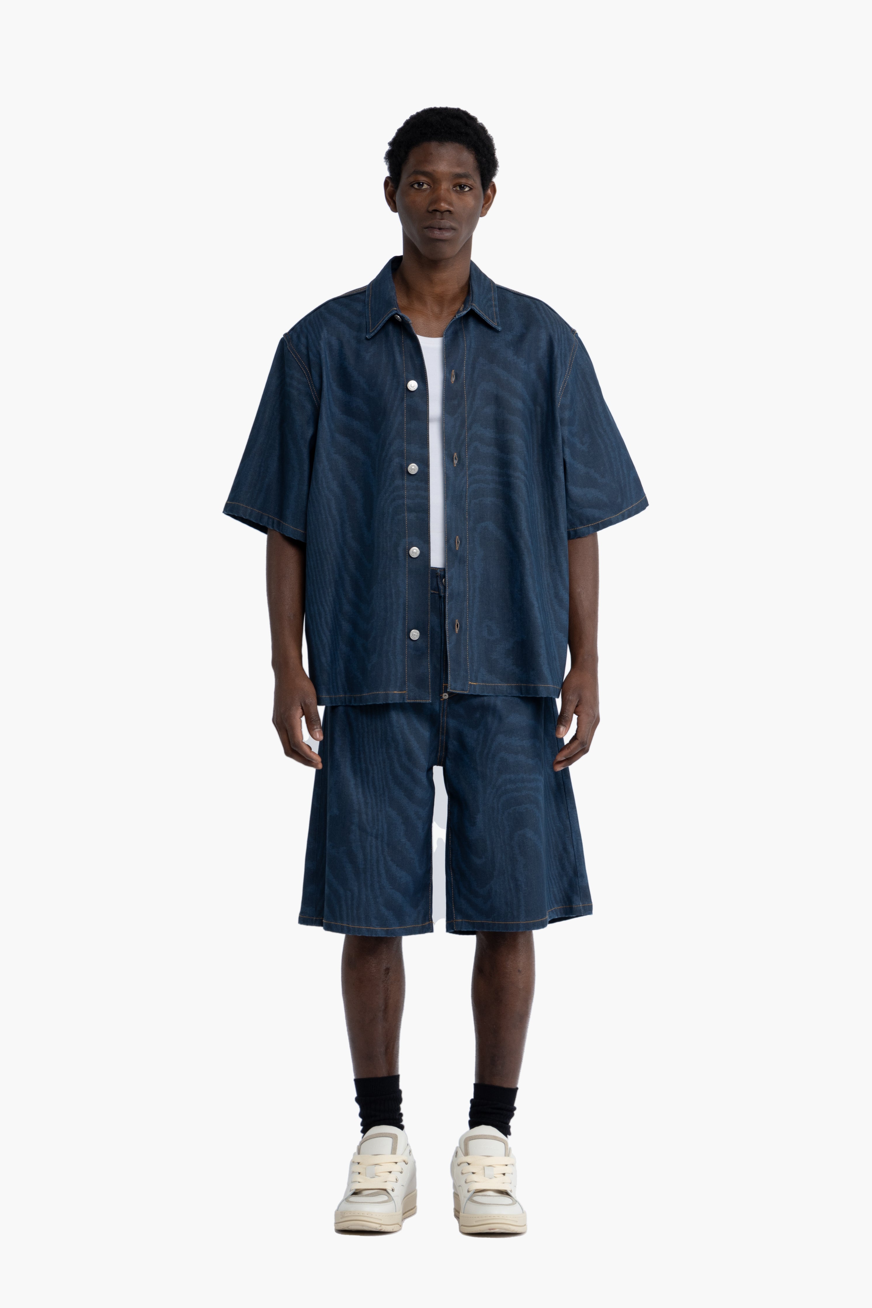 Camicia in denim stampato