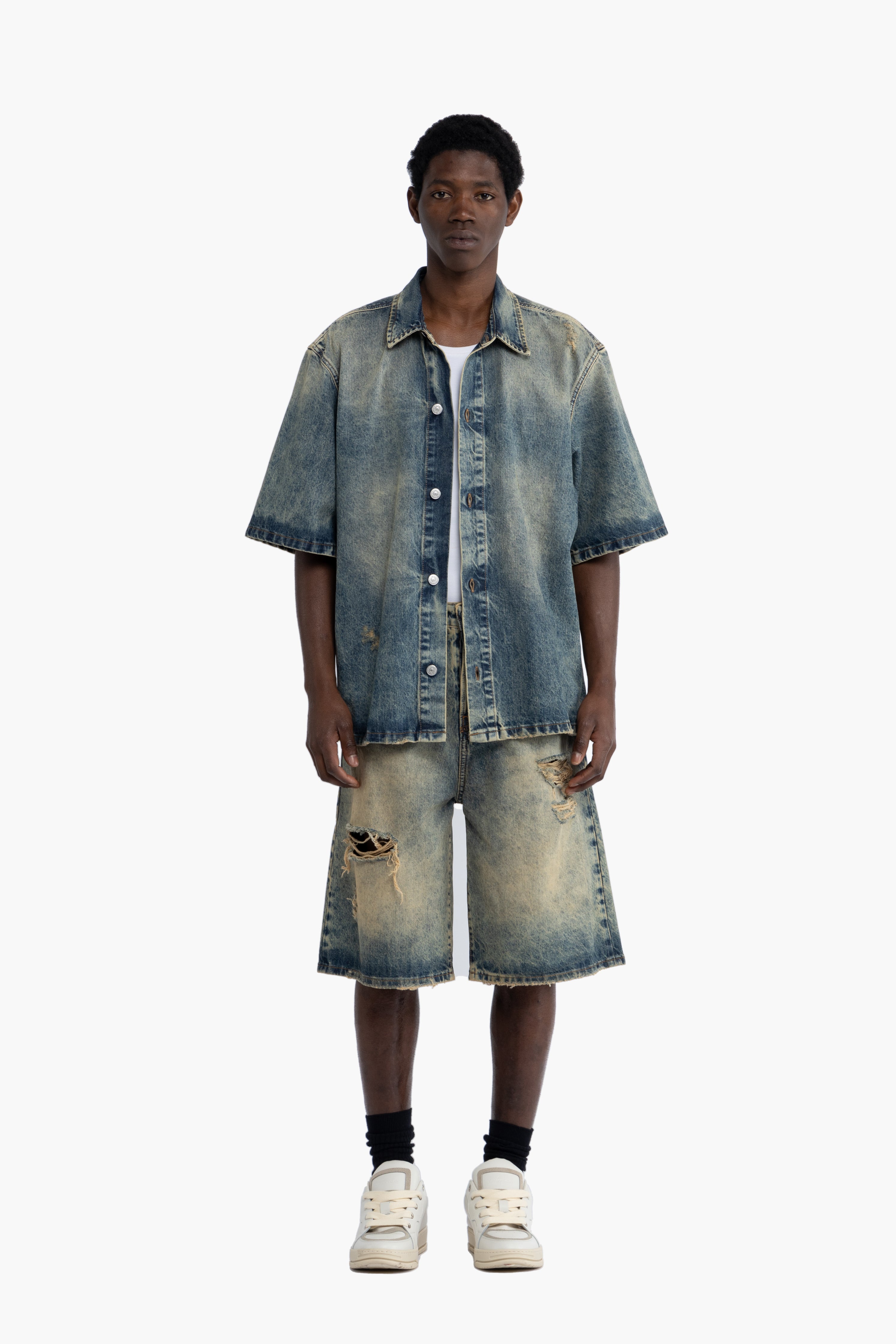 Camicia denim effetto slavato