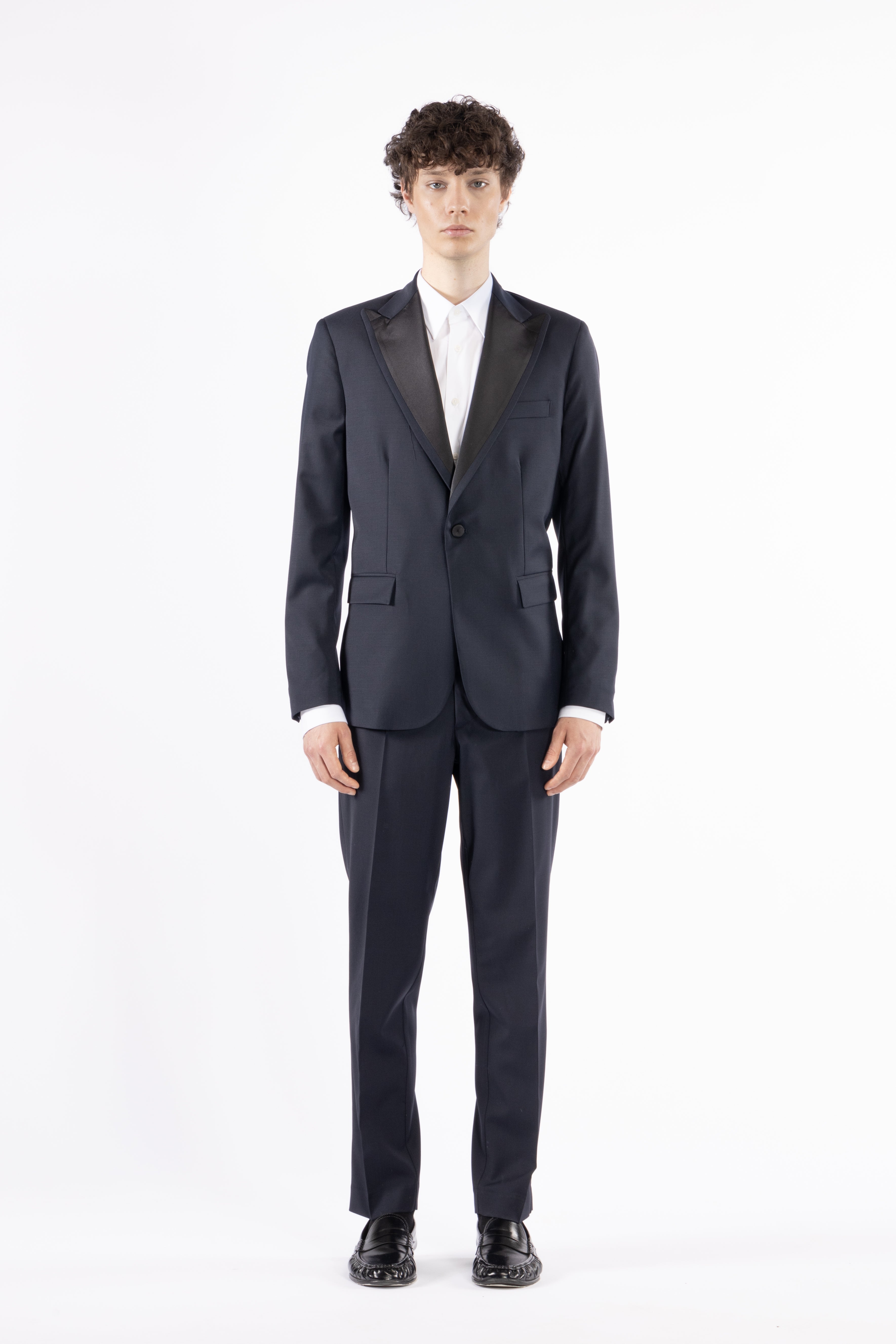 Pantalone regolare in misto lana - Blu