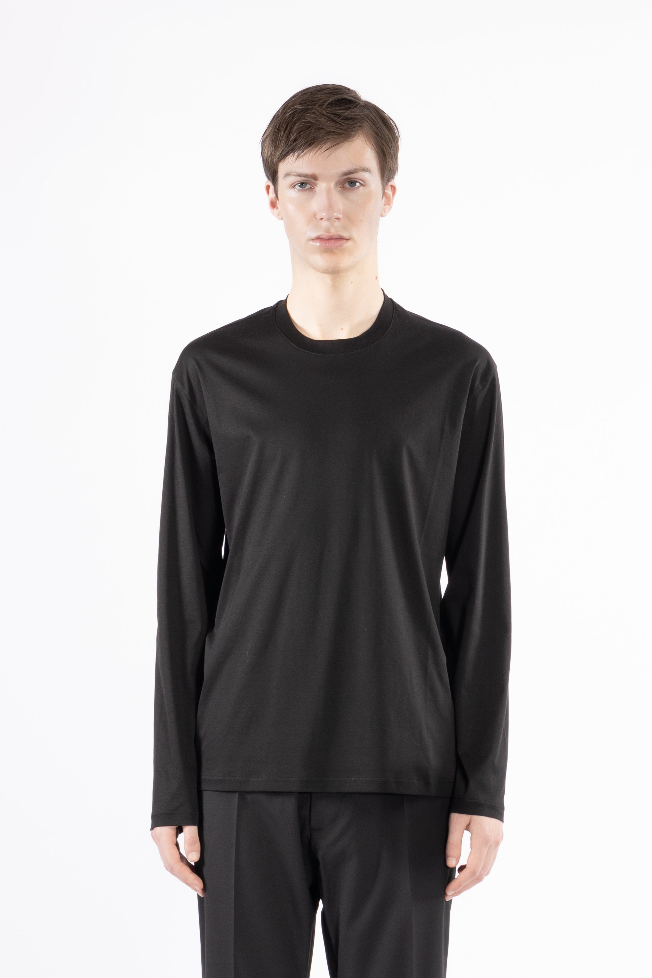 T-shirt in cotone mercerizzato - Nero