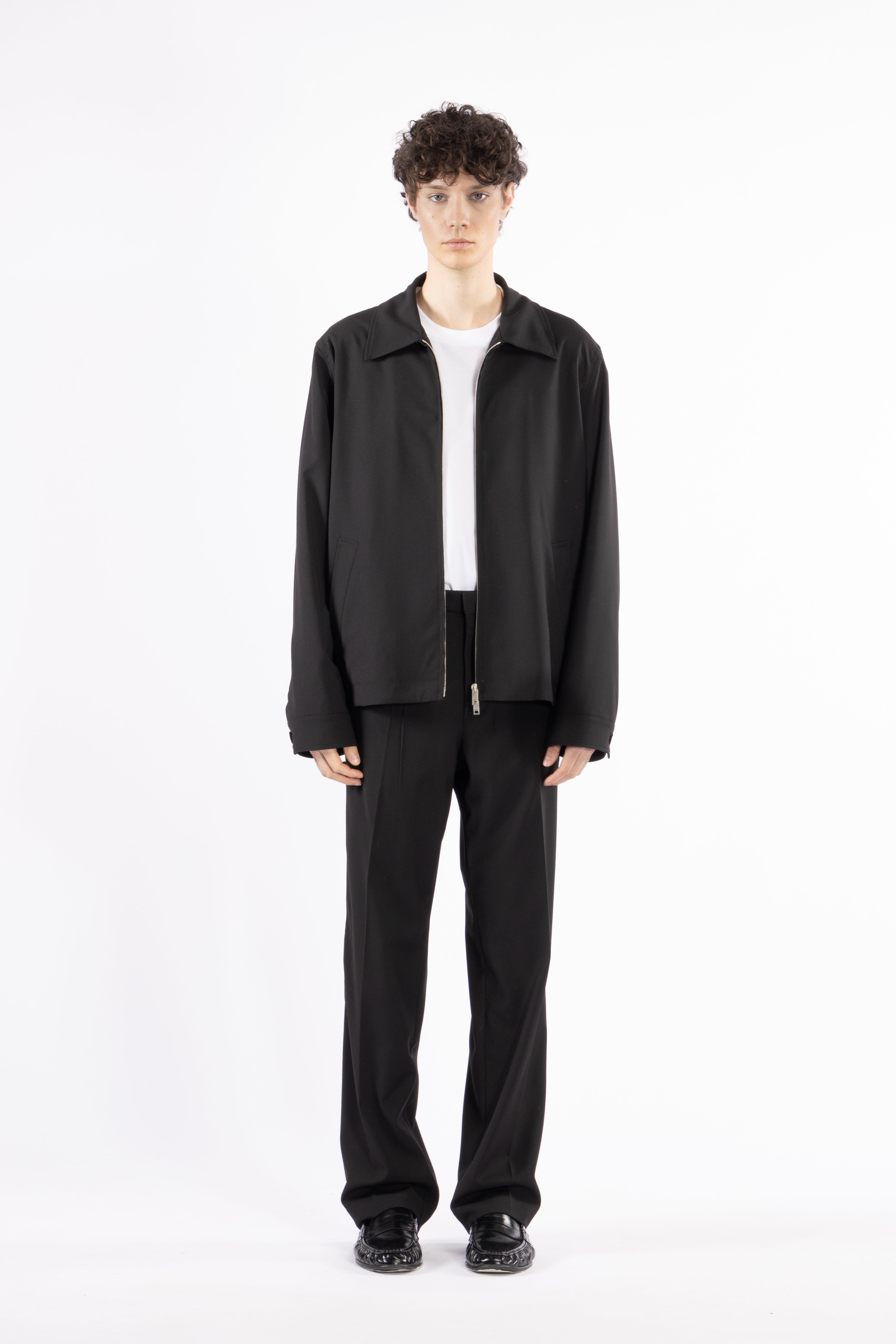 Giacca camicia con cerniera - Nero