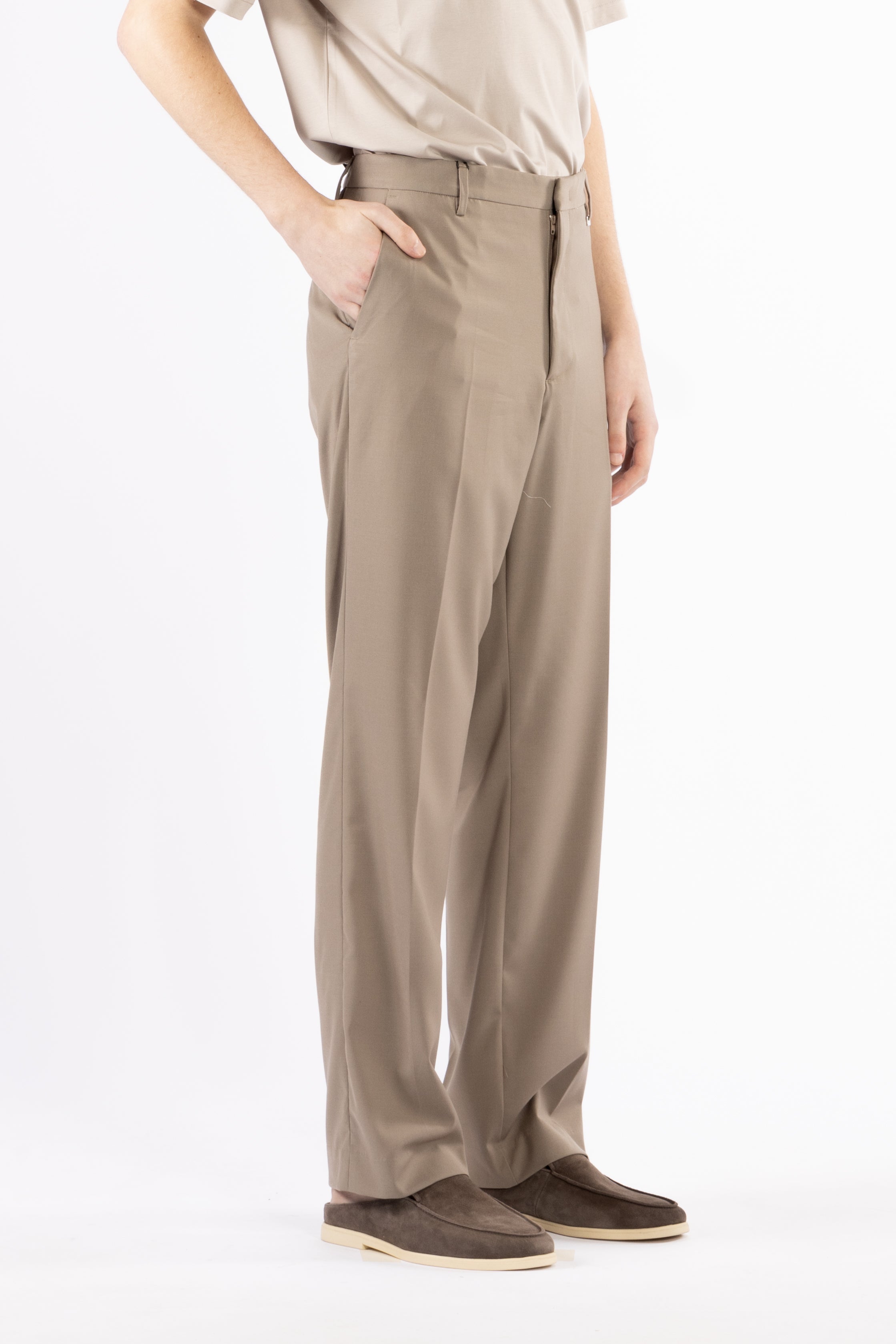 Pantalone gamba dritta - Taupe