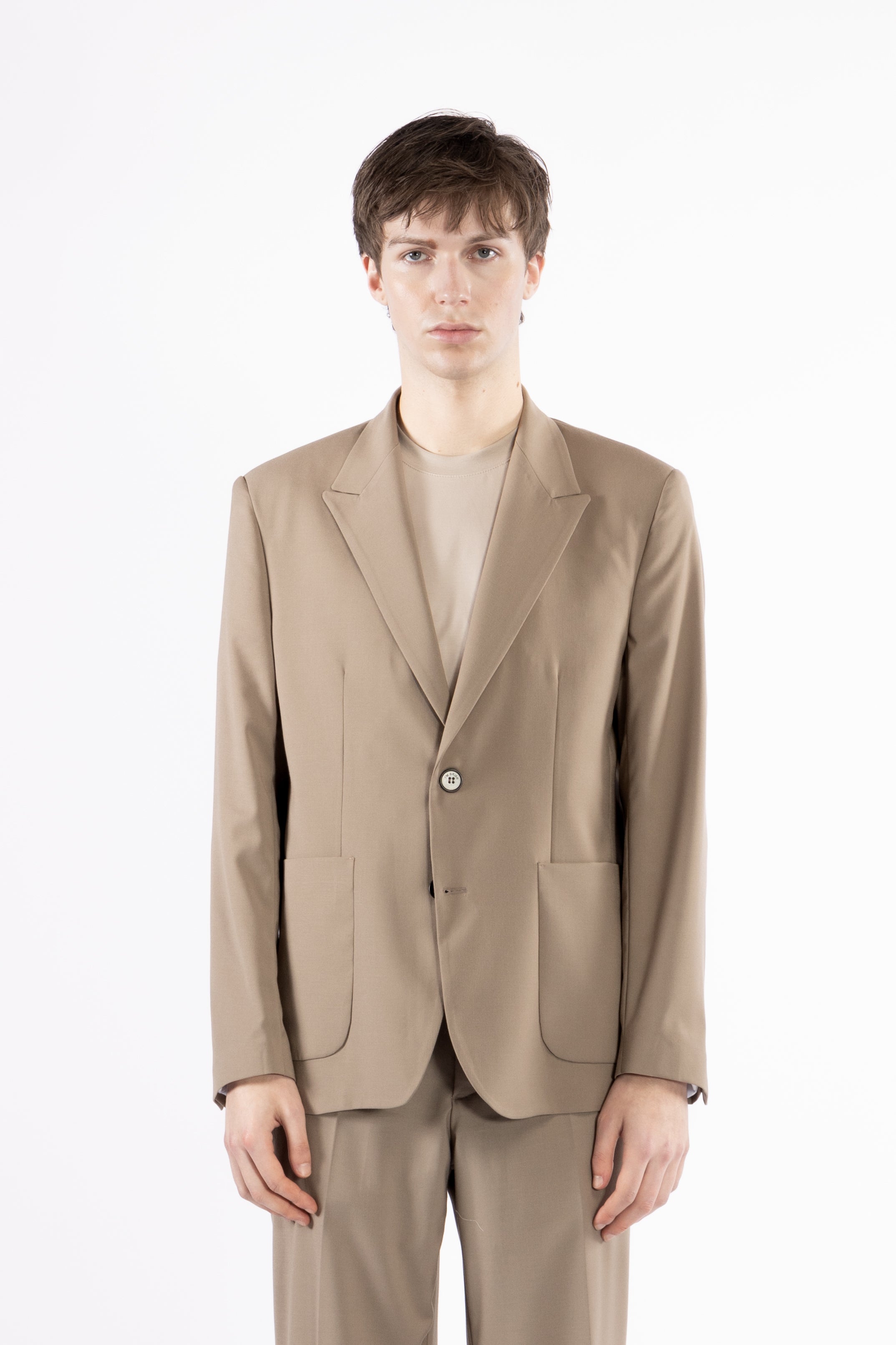 Giacca da abito tasche a toppe - Taupe