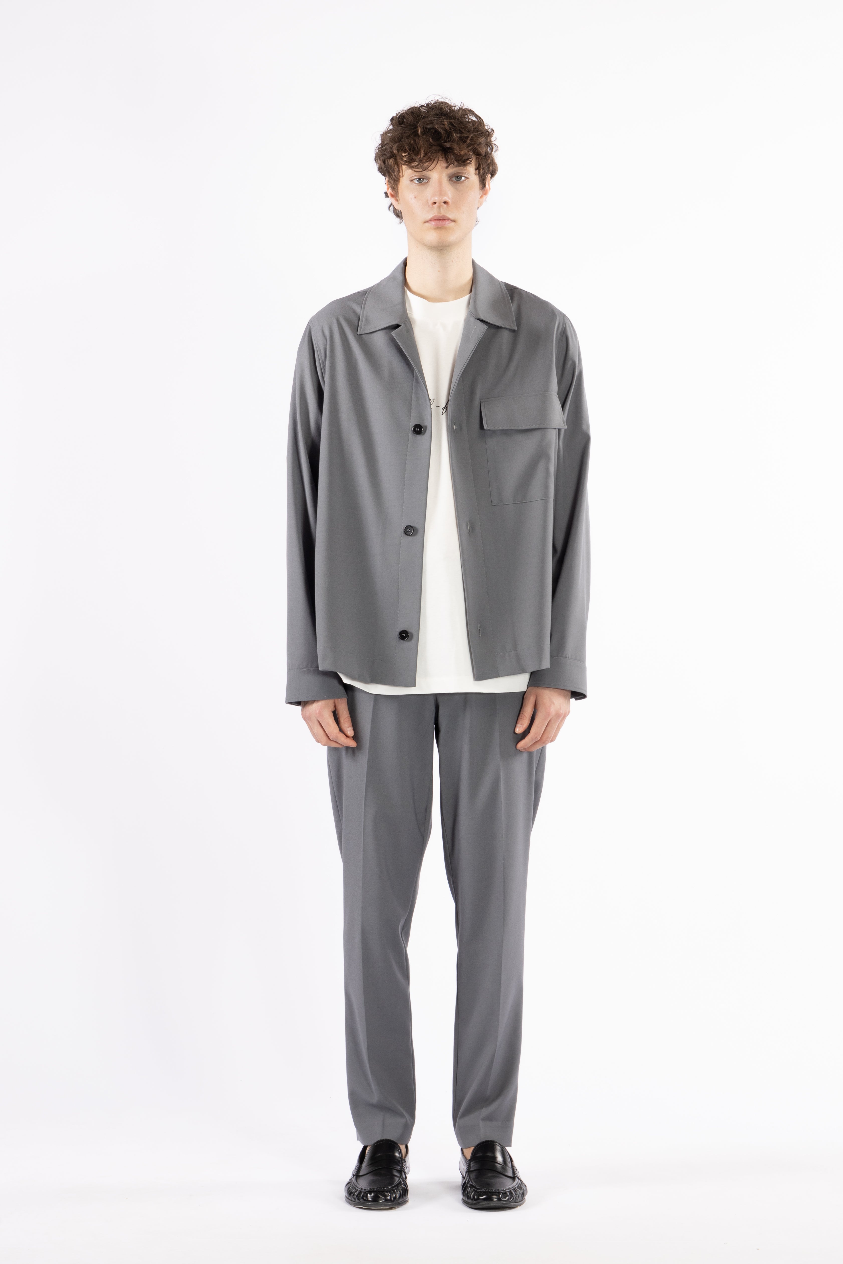 Giacca camicia sfoderata - Grigio