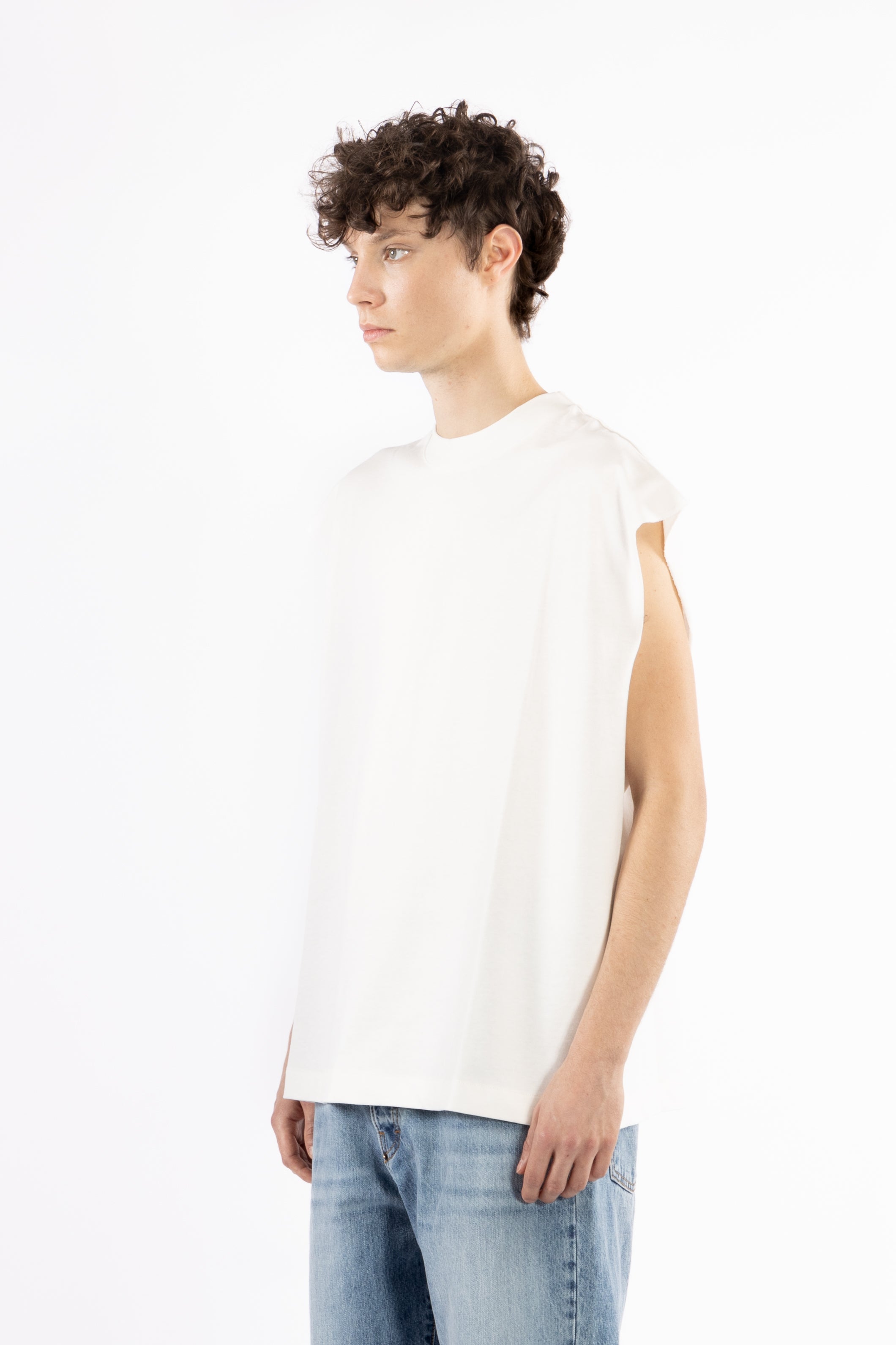 Canotta smanicata oversize - Off white
