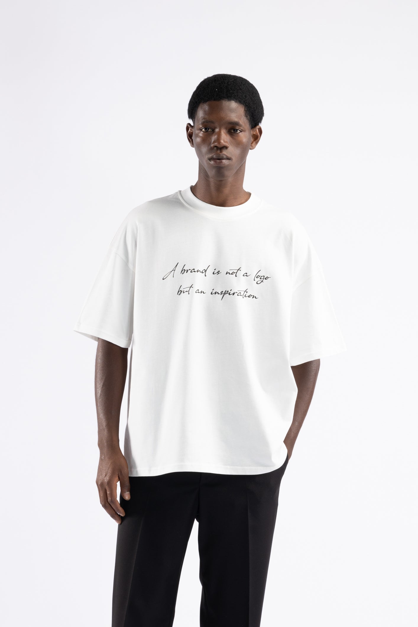 T-shirt oversize con stampa - Panna