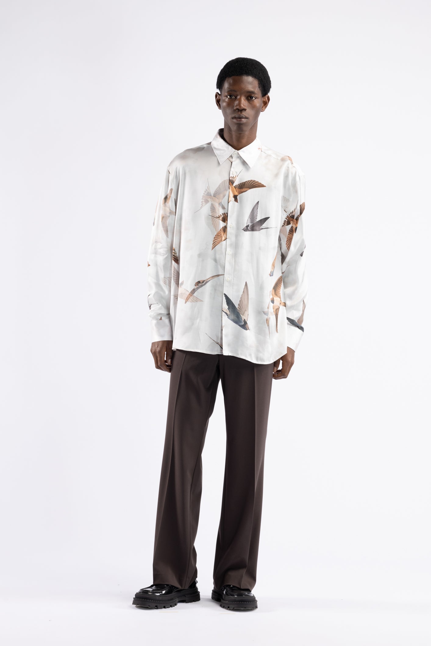 Camicia in viscosa oversize fantasia