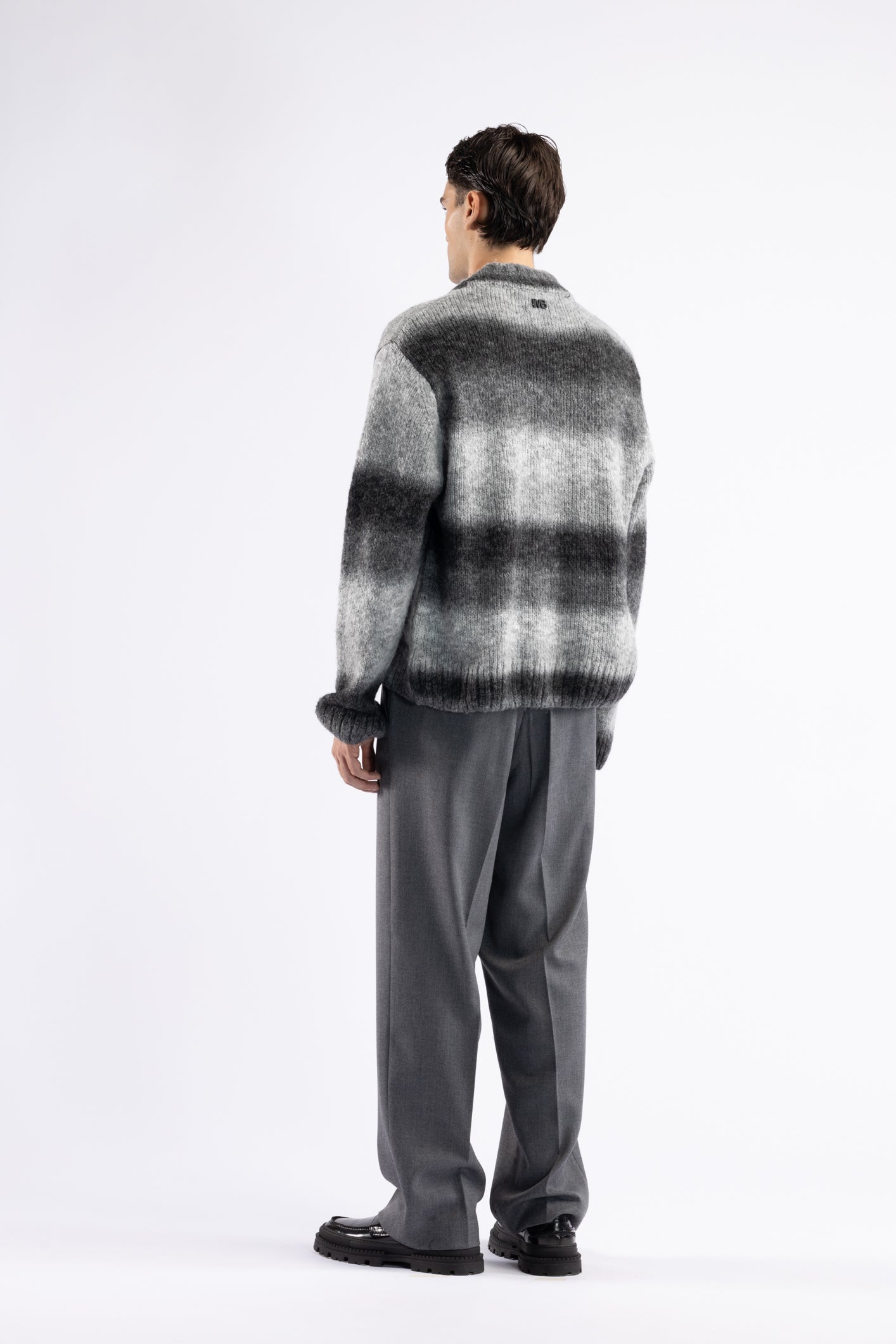 Tie dye patterned wool cardigan