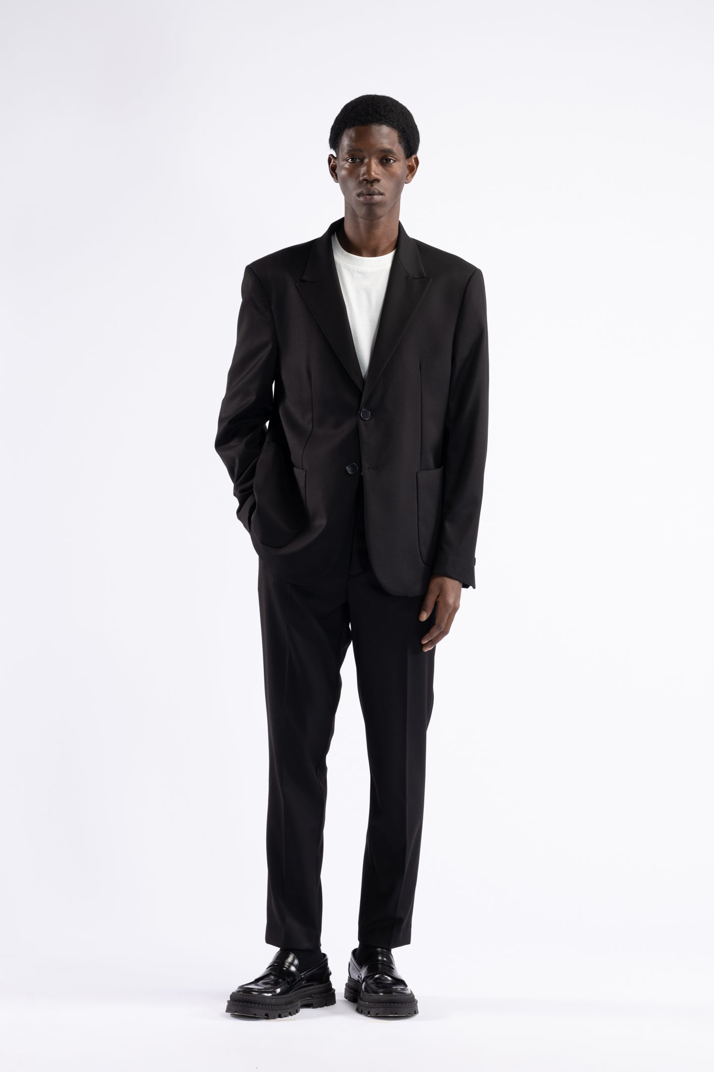 Pantalone regolare tasca america - Nero