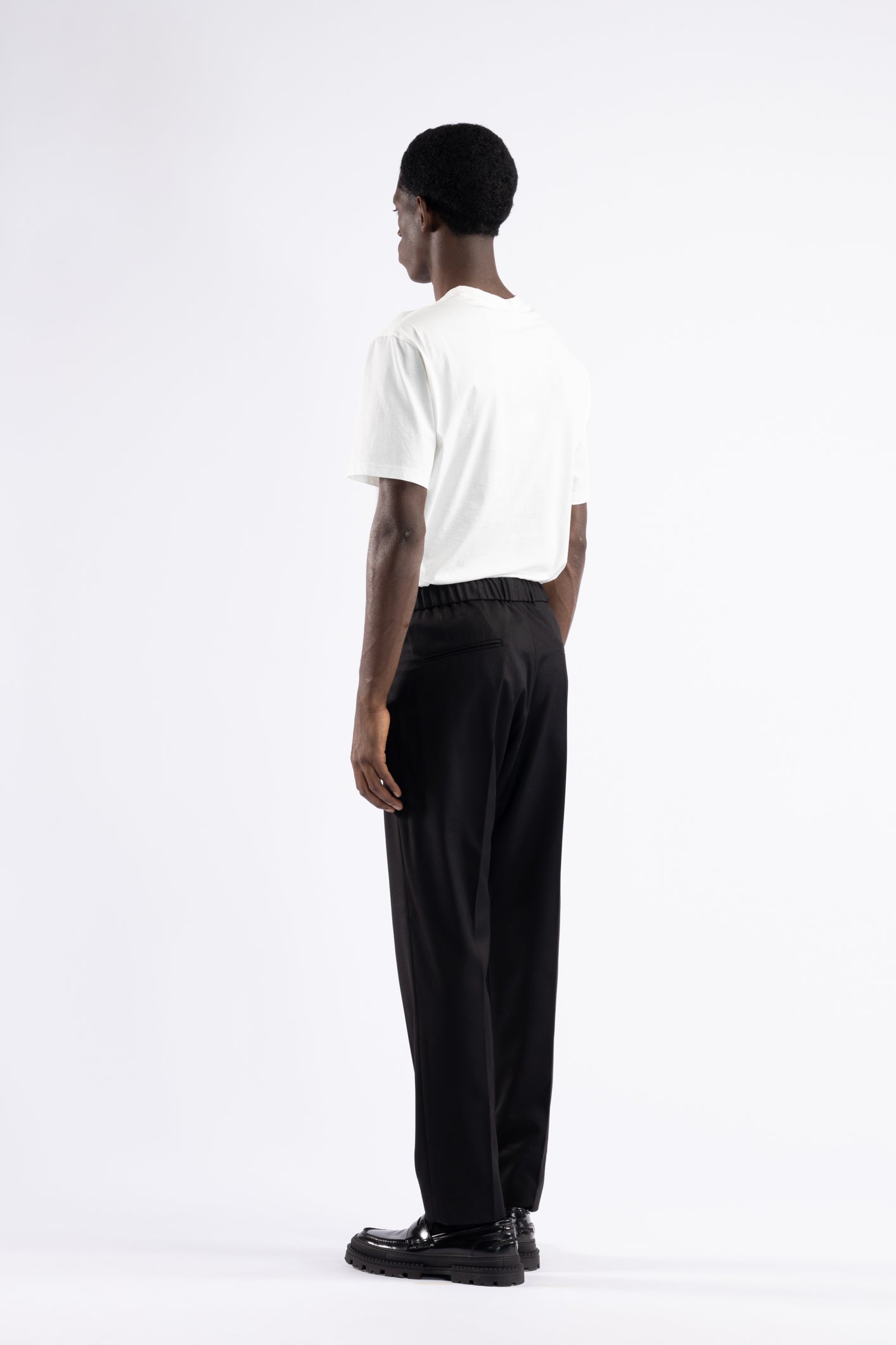 Pantalone regolare con coulisse - Nero