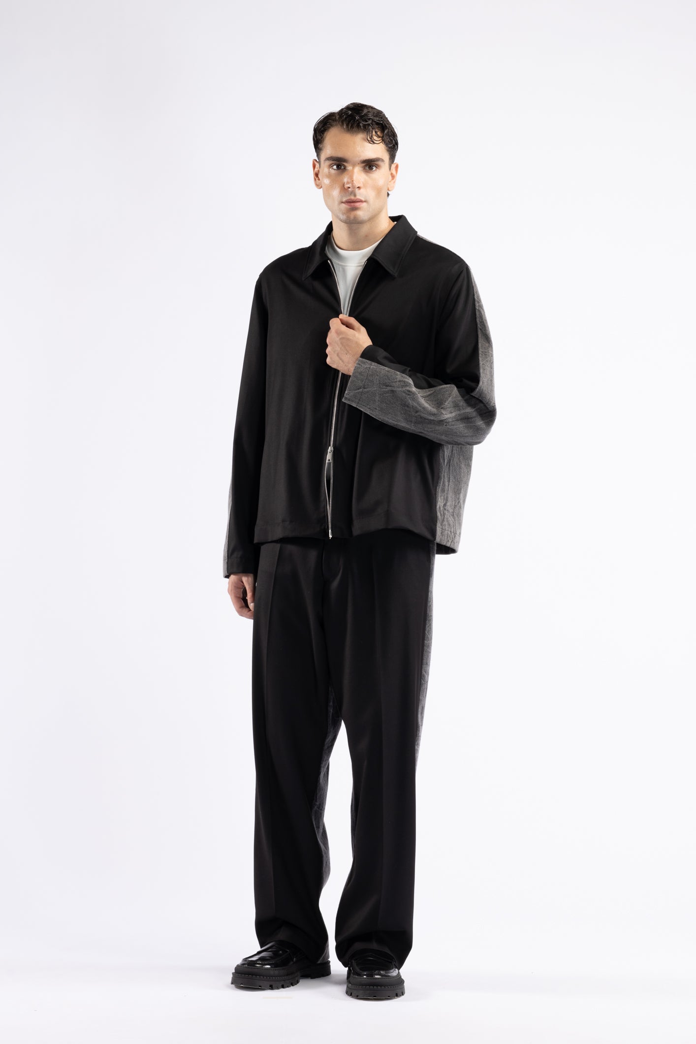 Giacca doppio tessuto retro in denim