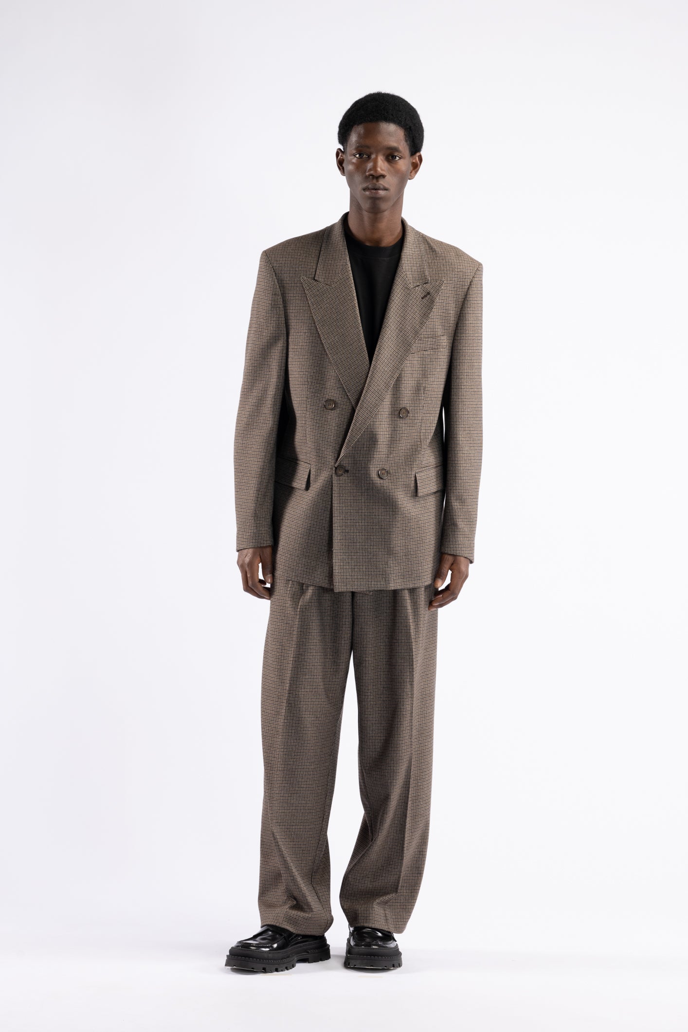 Giacca oversize pied de poule doppiopetto