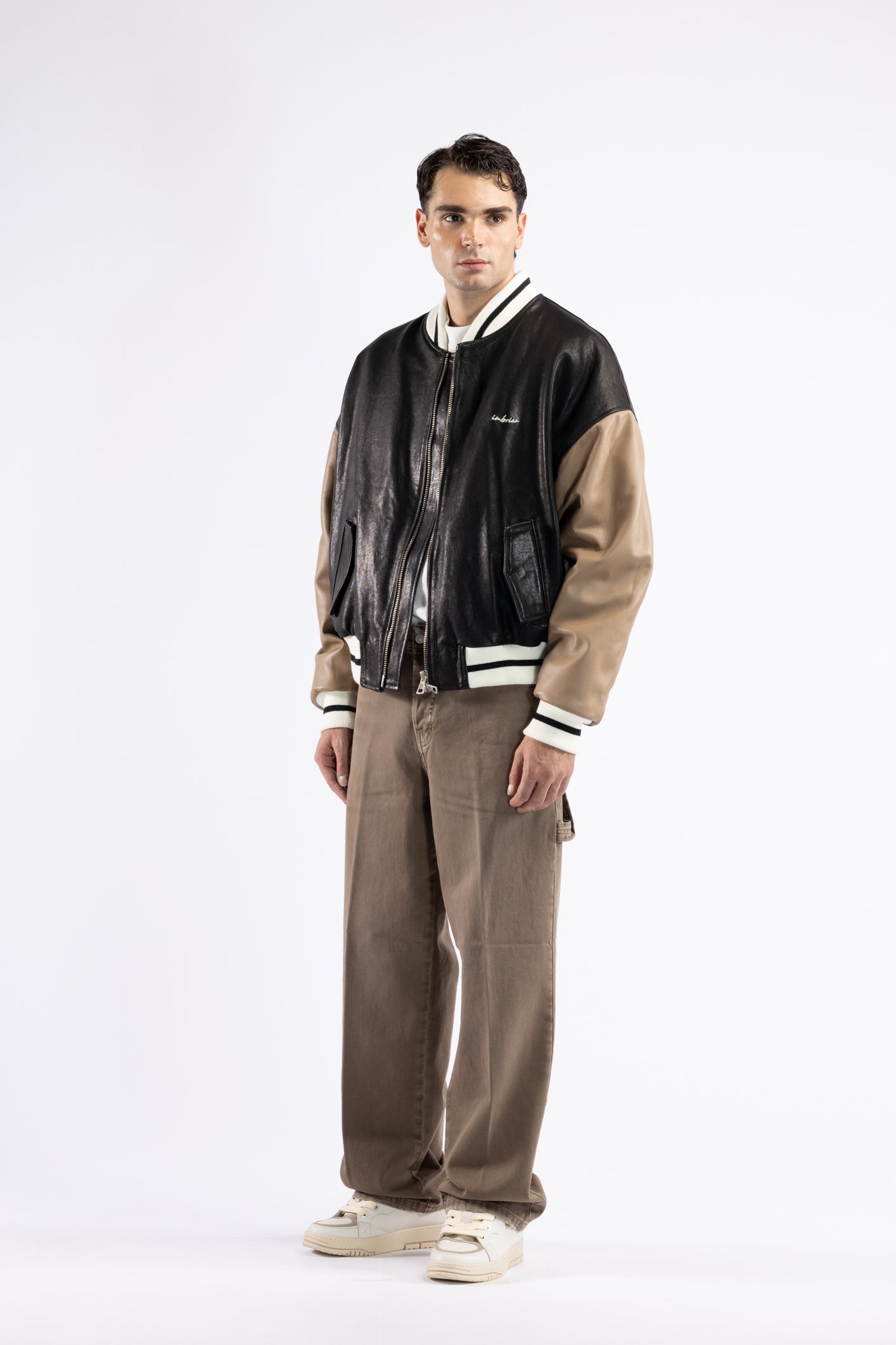 Jeans carpenter effetto slavato - Tortora