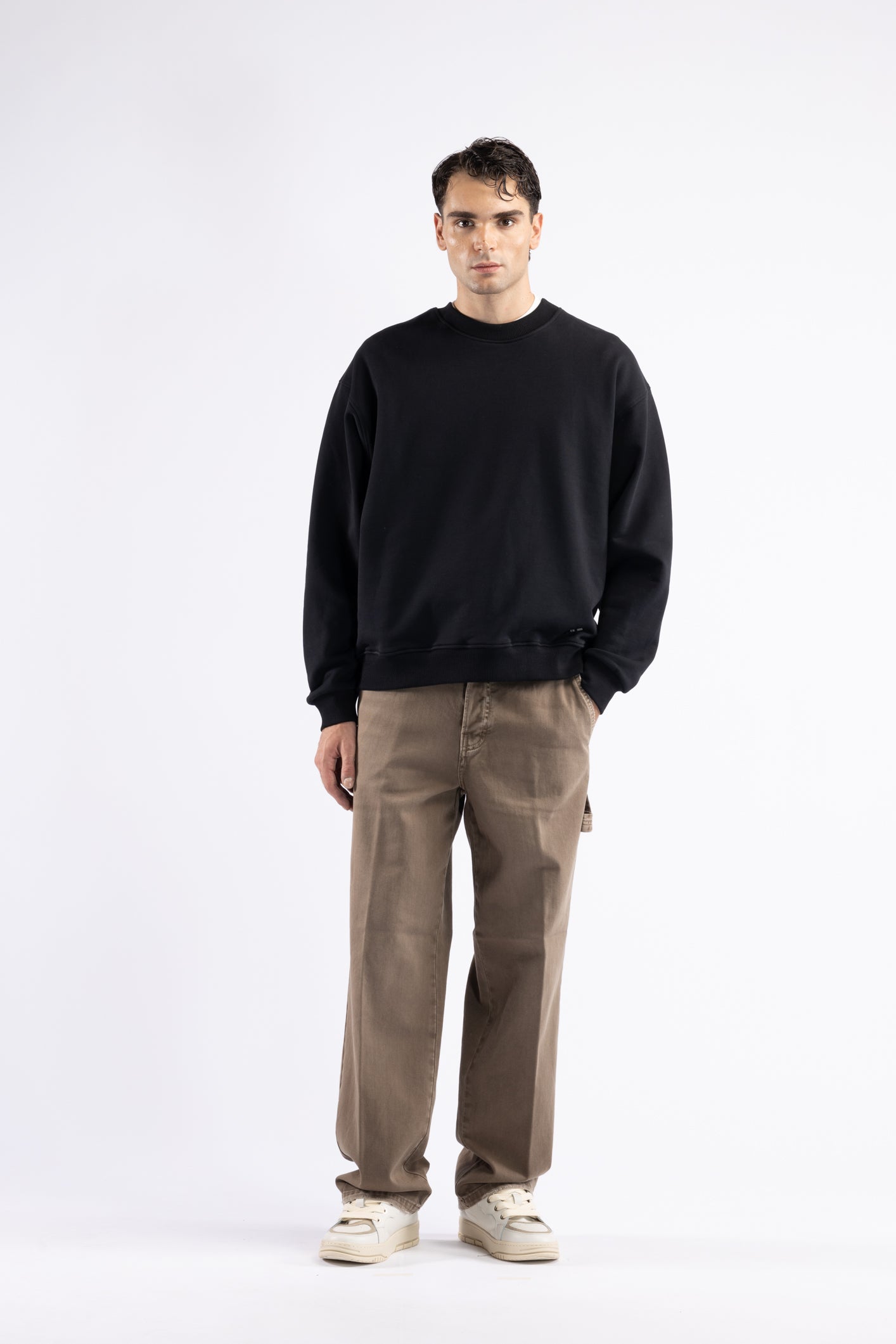 Jeans carpenter effetto slavato - Tortora