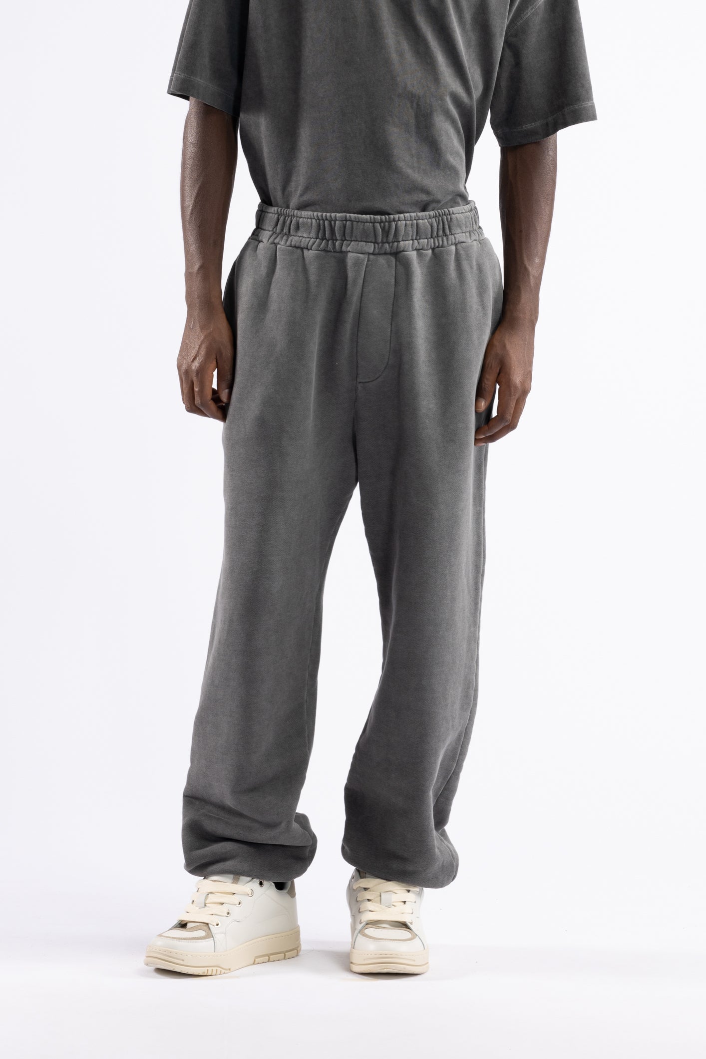 Faded Effect Fleece Trousers - Grey