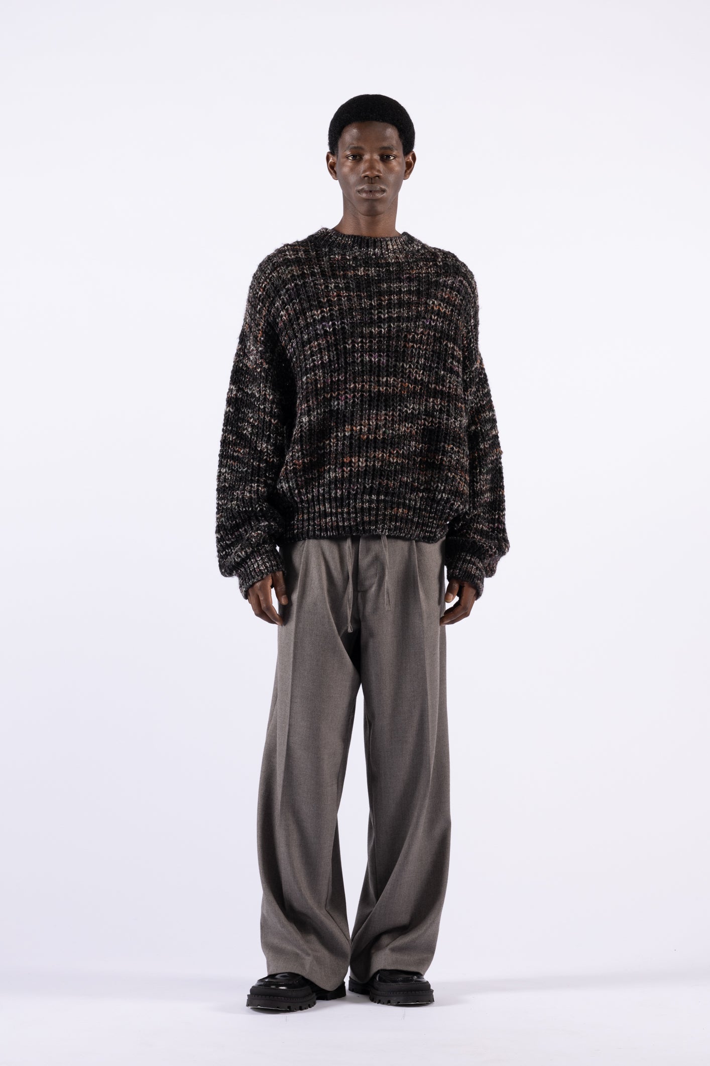 Maglia girocollo oversize melange