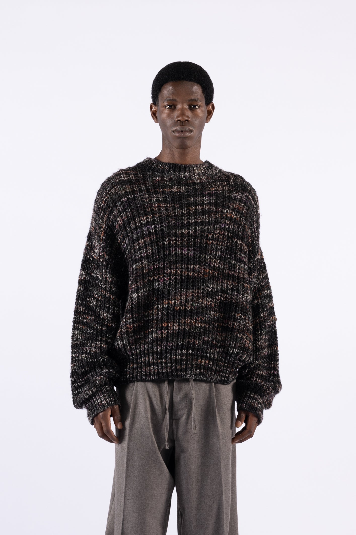 Maglia girocollo oversize melange