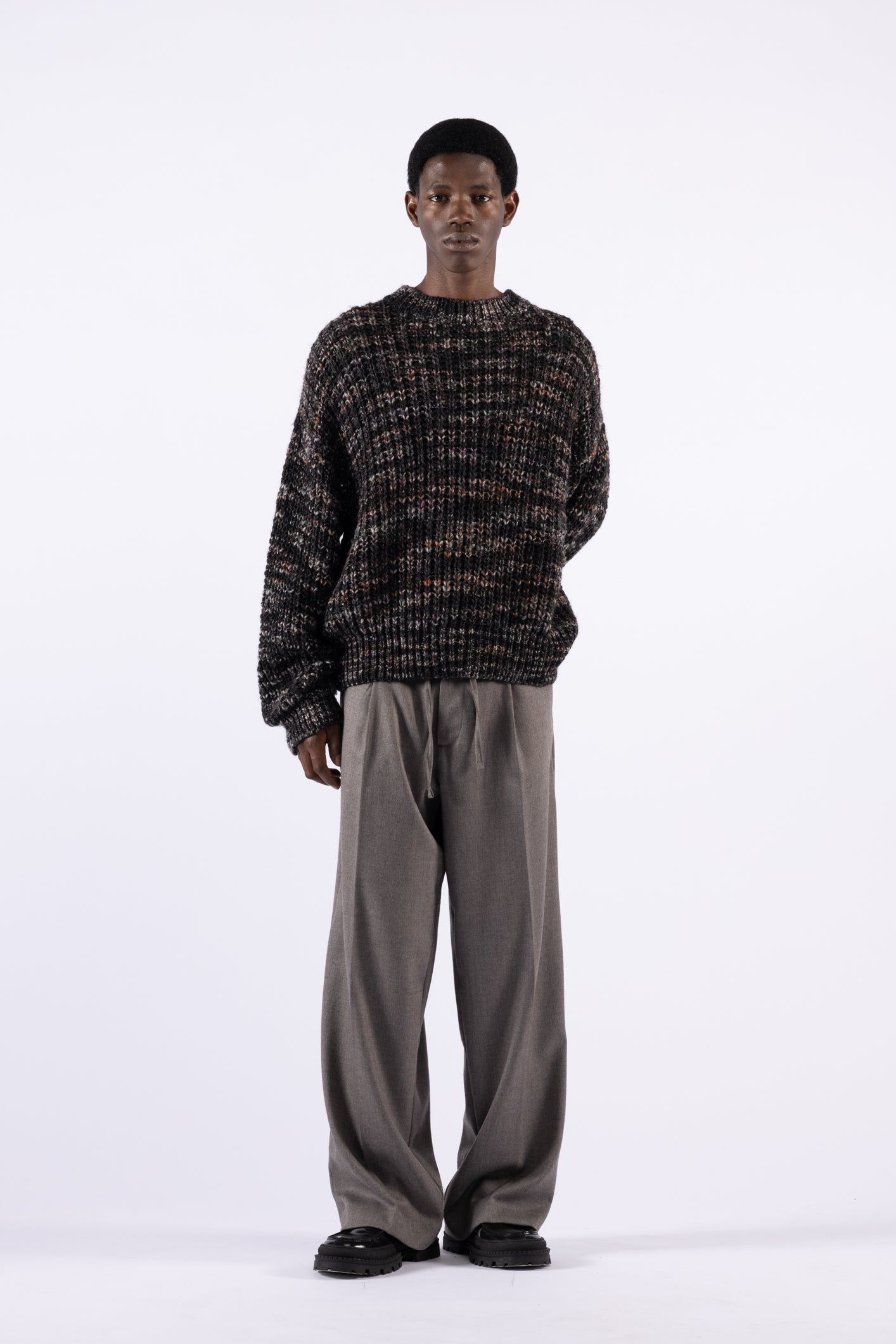 Maglia girocollo oversize melange