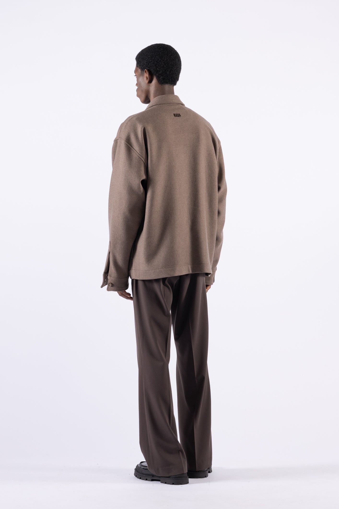 Giacca camicia in lana - Moro