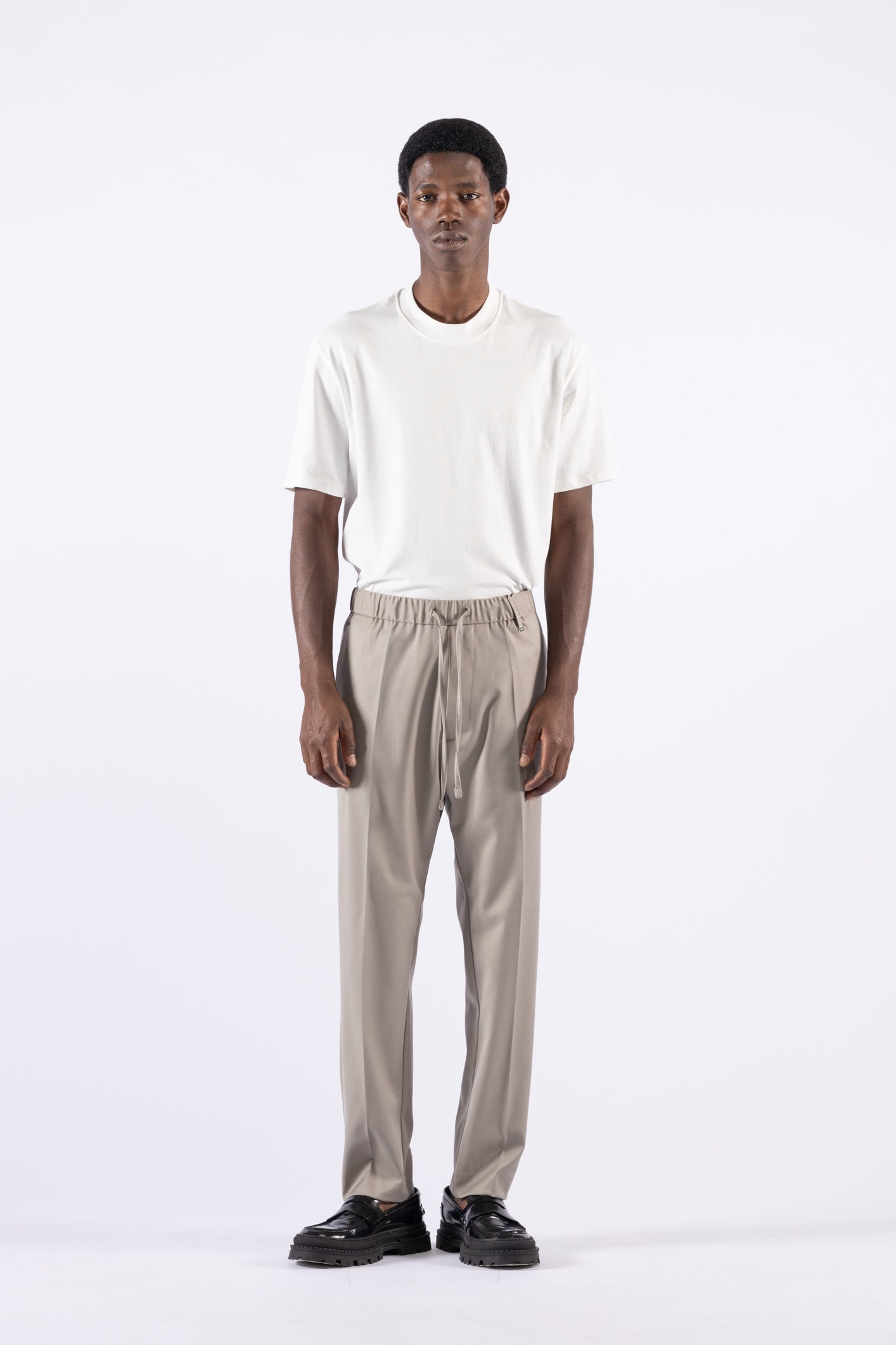 Pantalone regolare con coulisse - Mastice