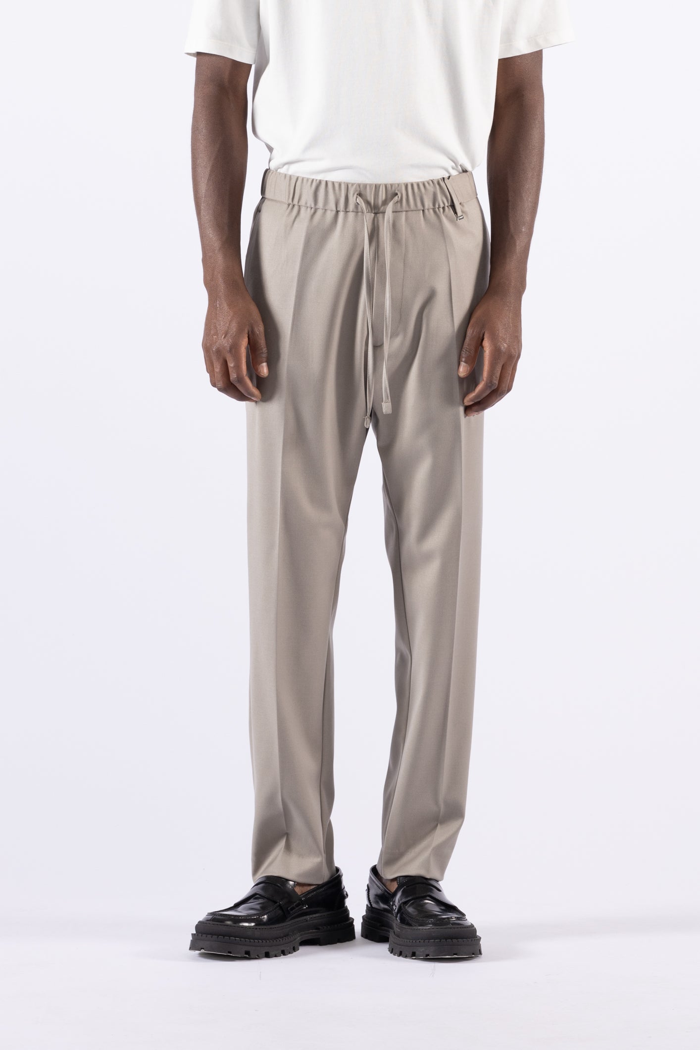 Pantalone regolare con coulisse - Mastice