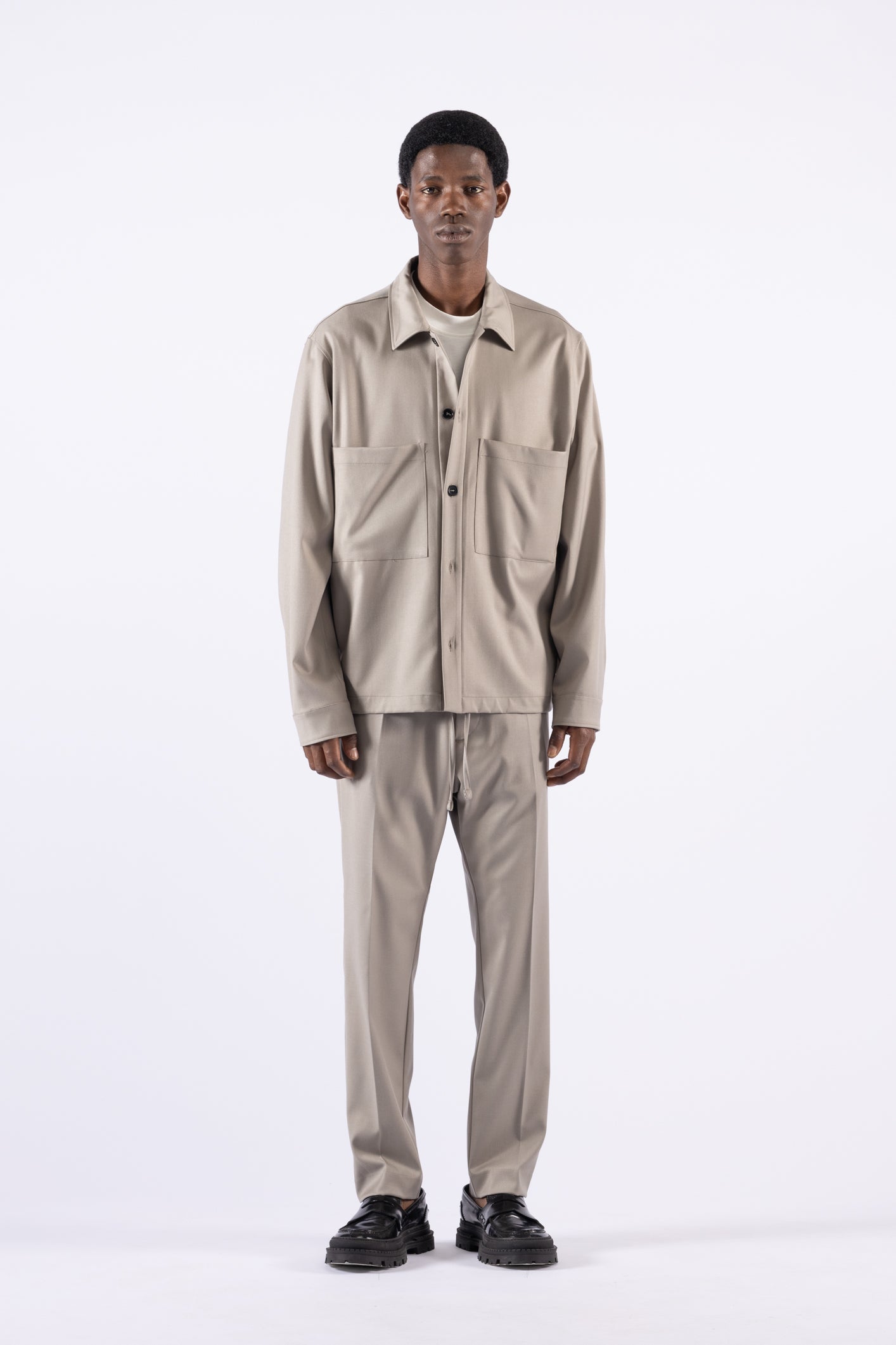 Pantalone regolare con coulisse - Mastice