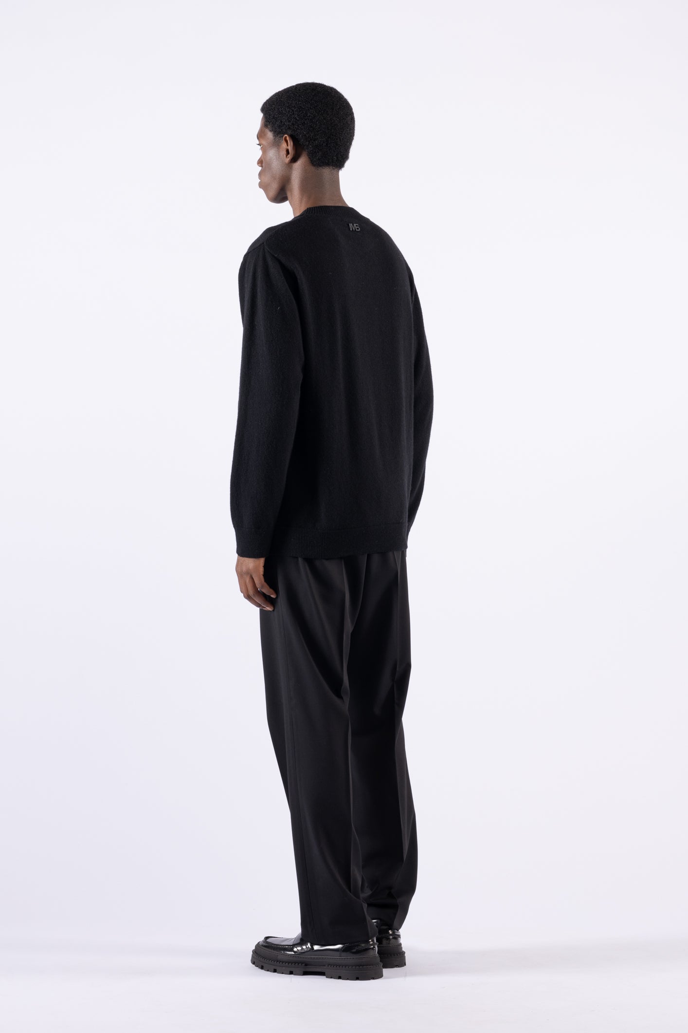 Crewneck wool sweater - Black