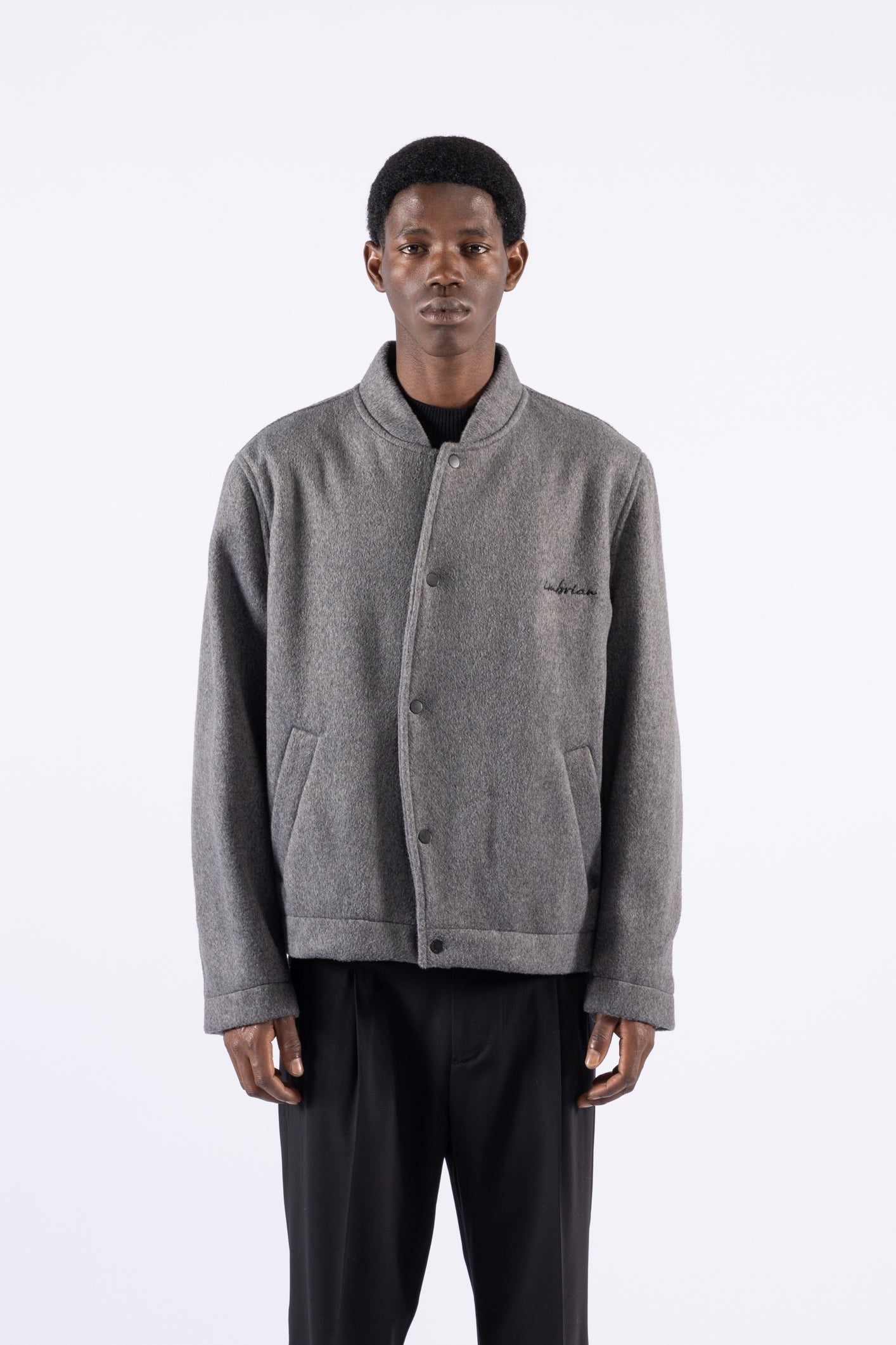 Bomber relaxed in misto lana - Grigio